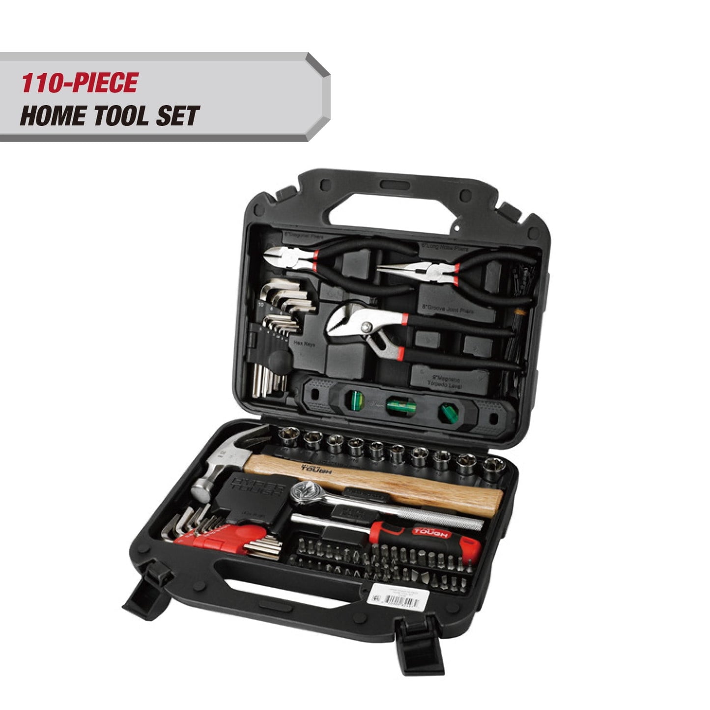 Hyper Tough 110-Piece Home Project Tool Set with Storage Case
