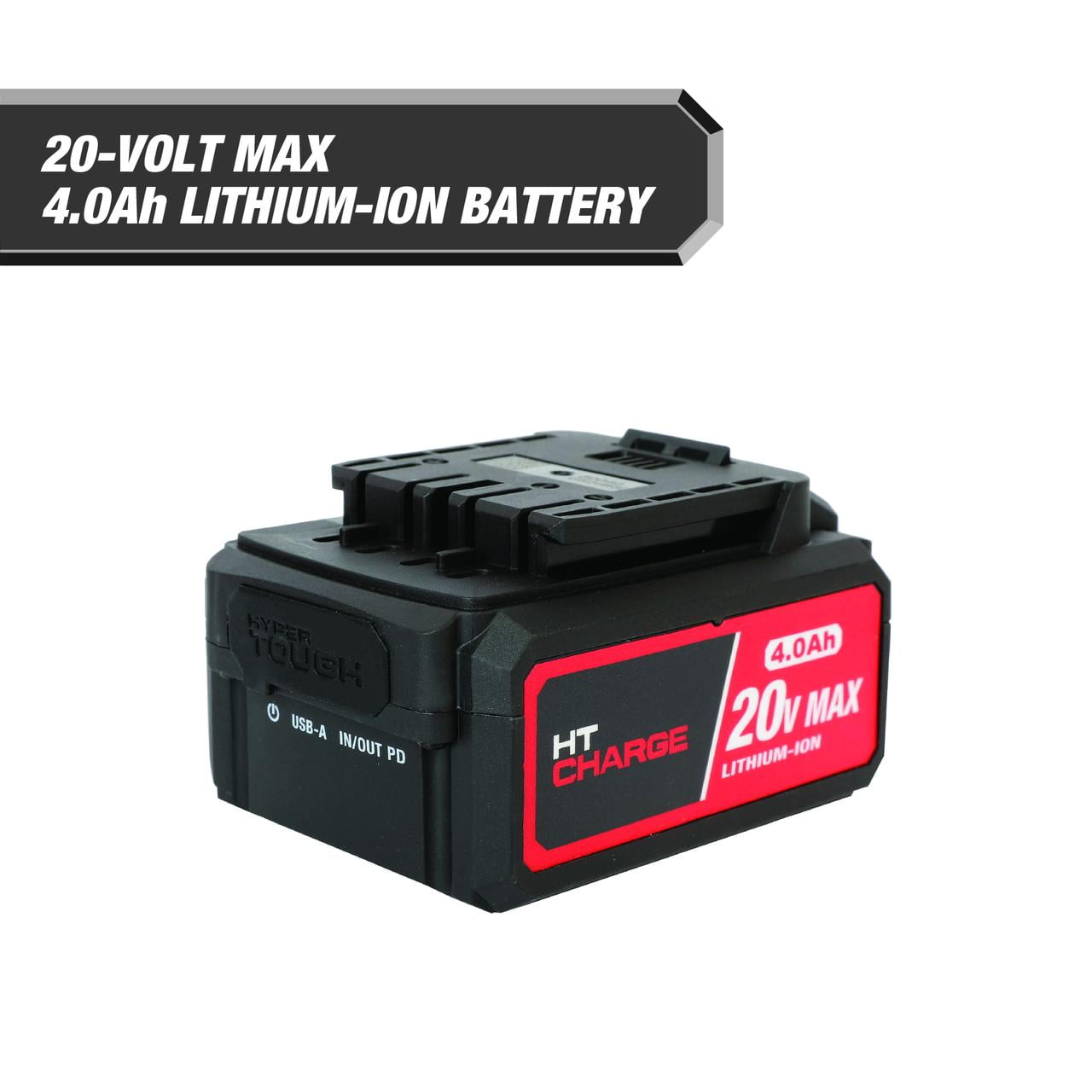 Hyper Tough 20V Lithium-Ion 4.0Ah Rechargeable Battery with USB-C