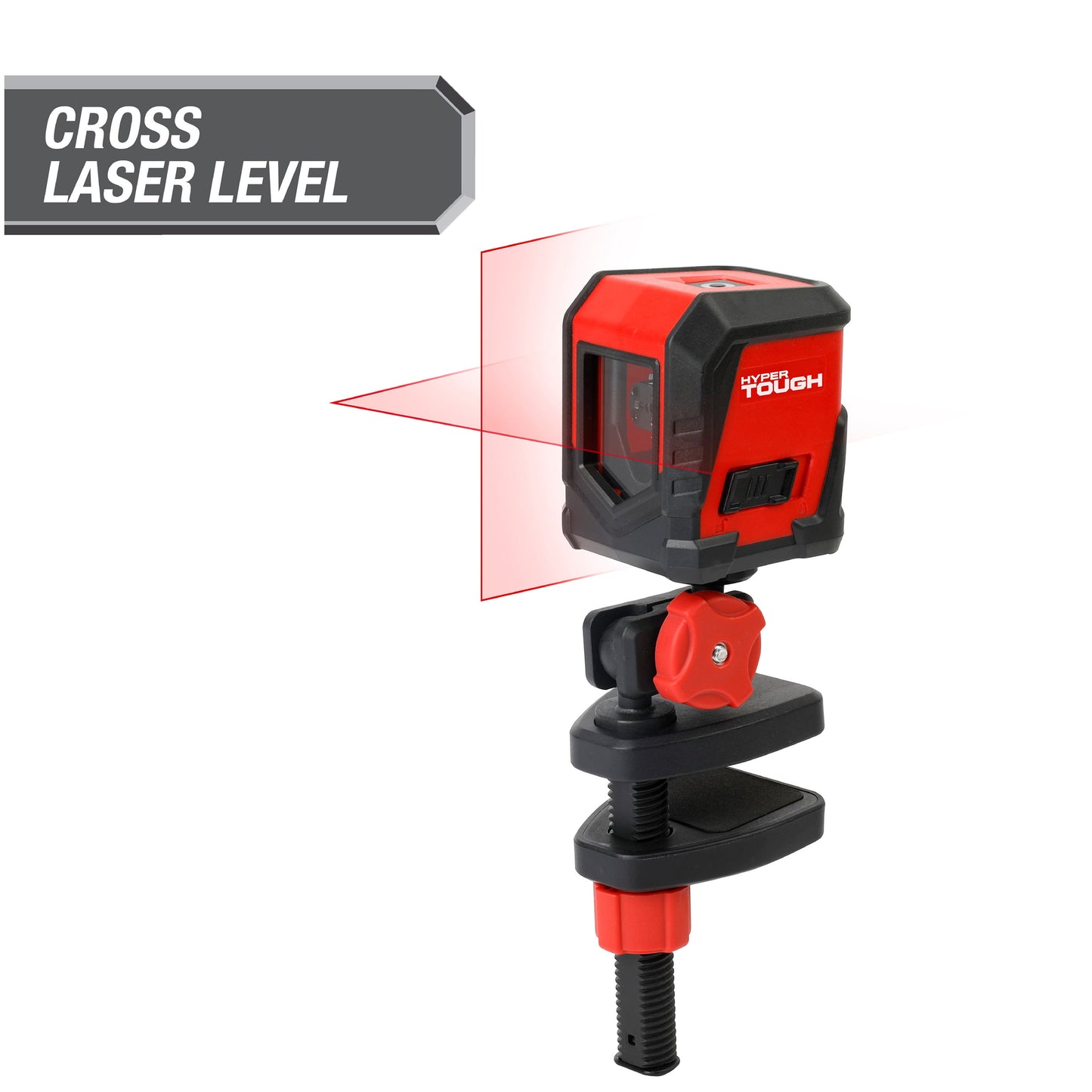 Hyper Tough 30-foot Cross Line Self-Leveling Laser Level with Clamp