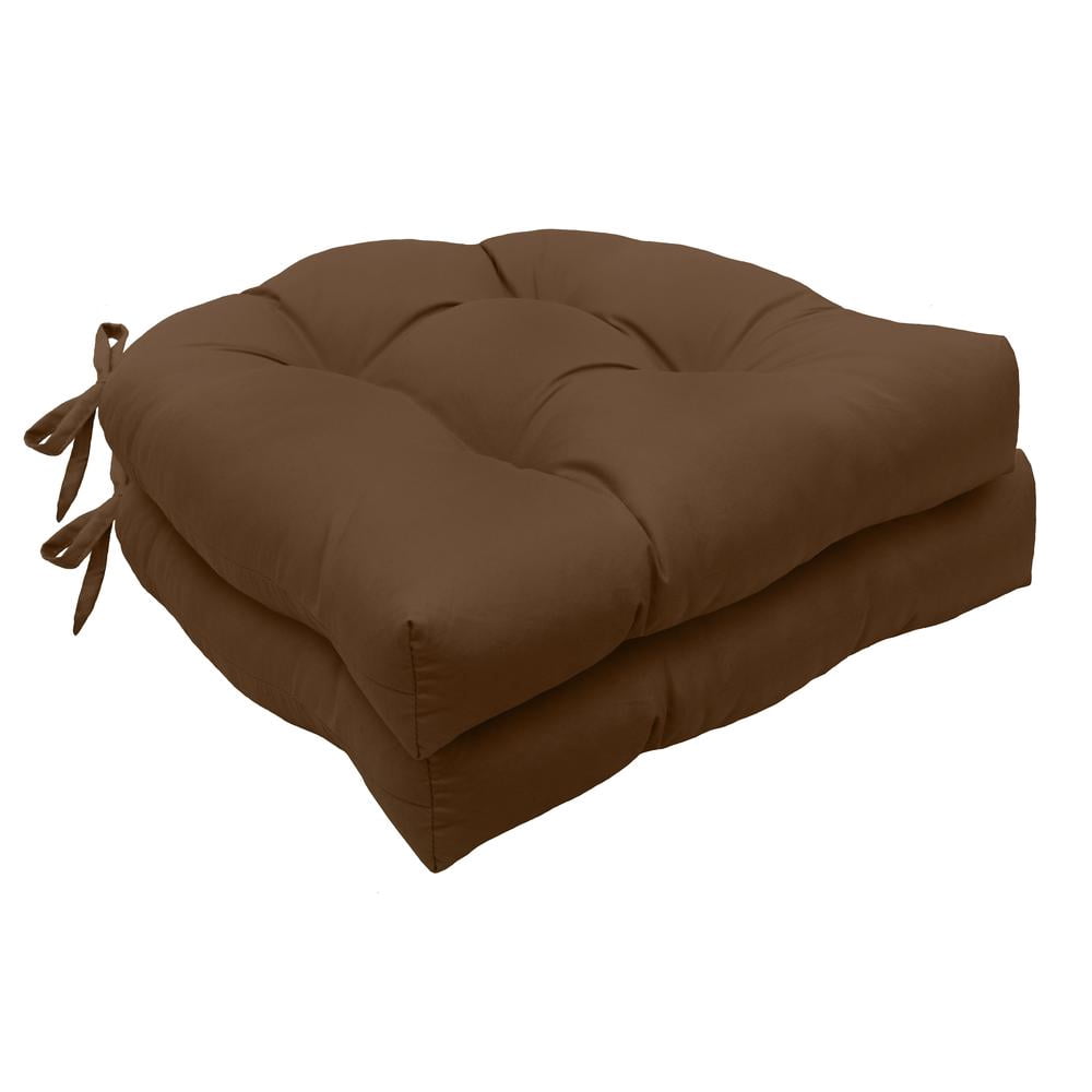 Habitat TUFTED CHAIR PAD PACK OF 2 15 x 15 BROWN