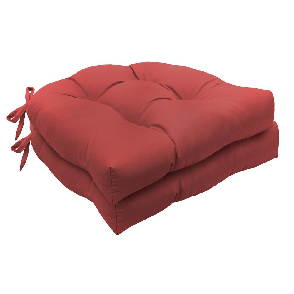 Habitat TUFTED CHAIR PAD PACK OF 2 15 x 15 RED