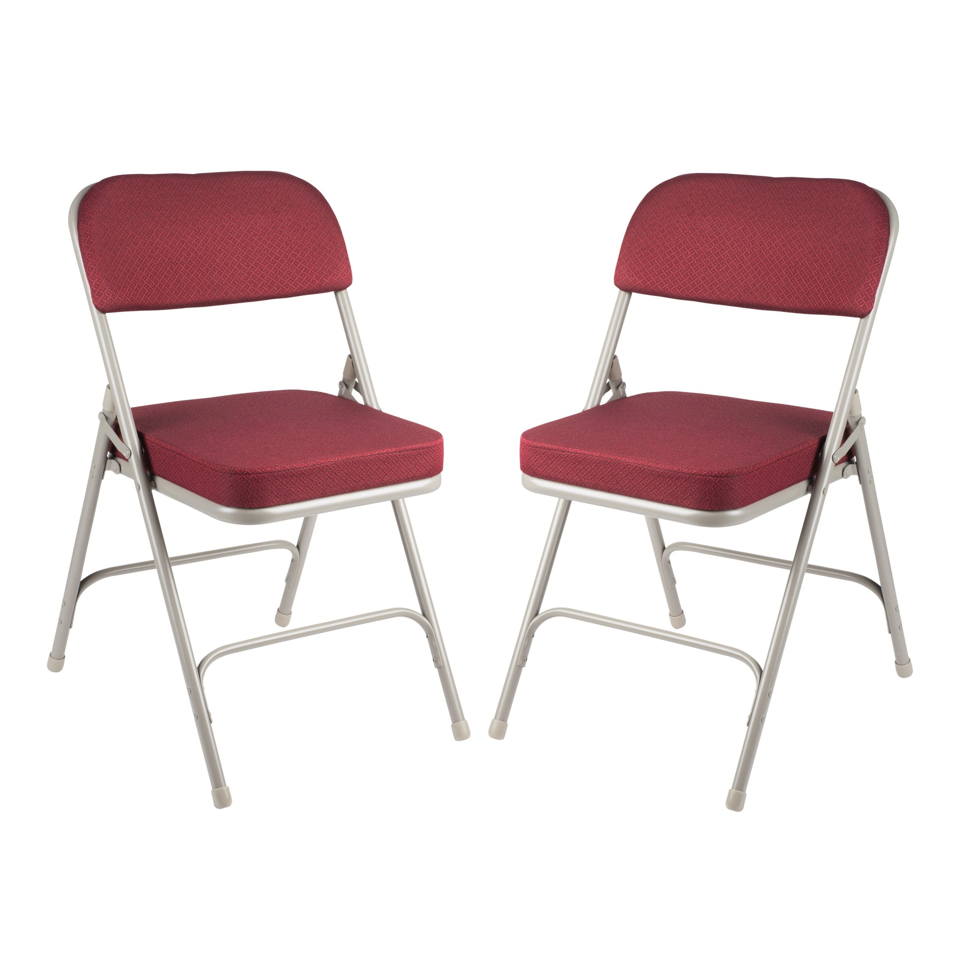 Hampden Furnishings Bernadine Collection Deluxe Fabric Padded Folding Chair, Burgundy, Pack of 2