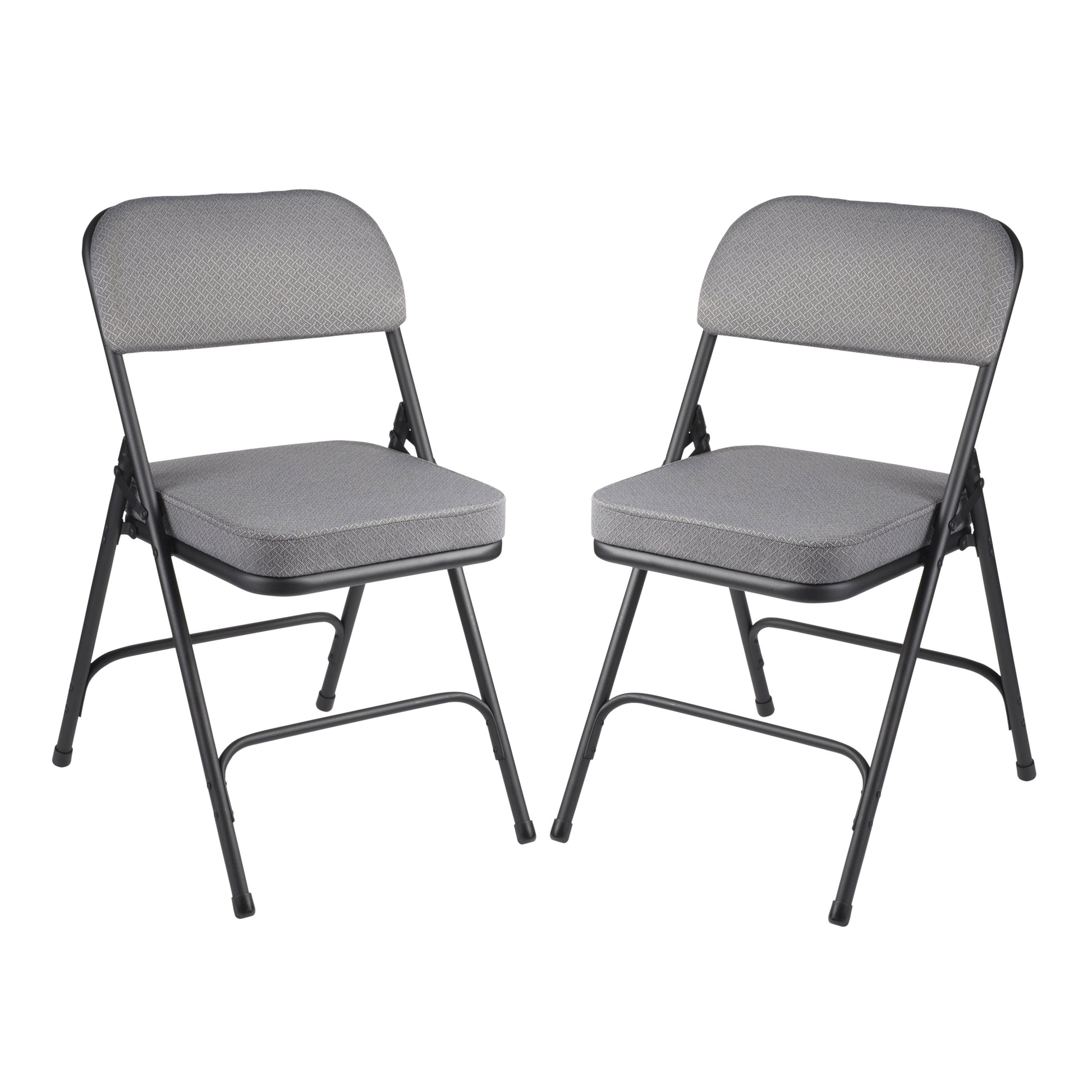 Hampden Furnishings Bernadine Collection Deluxe Vinyl Padded Folding Chair, Black, Pack of 2