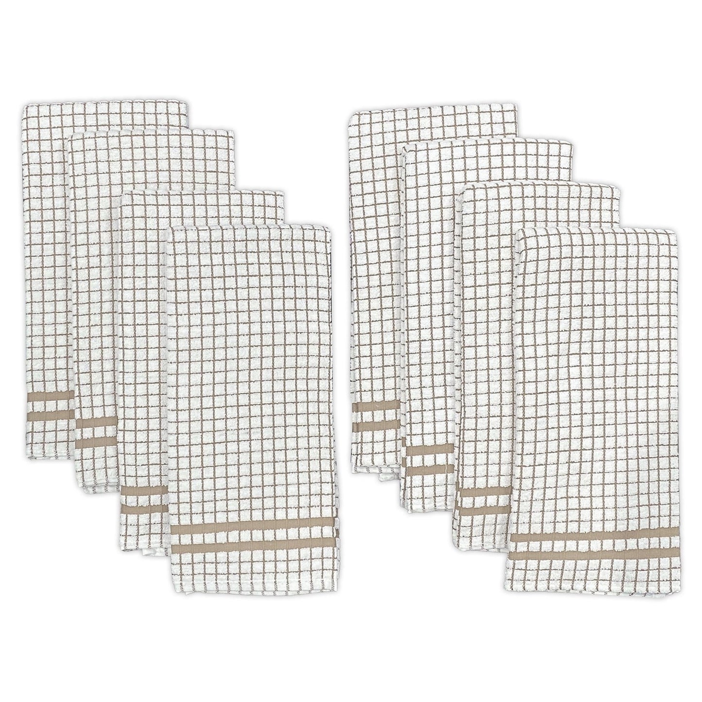 Hampton 8-Piece Kitchen Towel Set, Beige