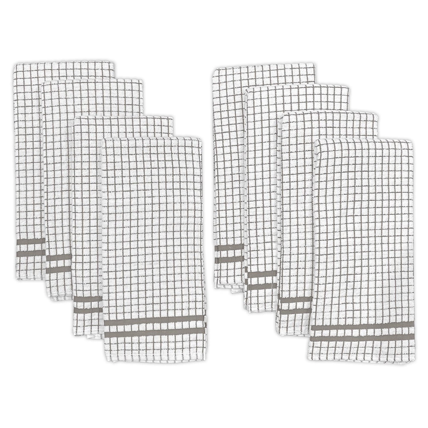 Hampton 8-Piece Kitchen Towel Set, Grey