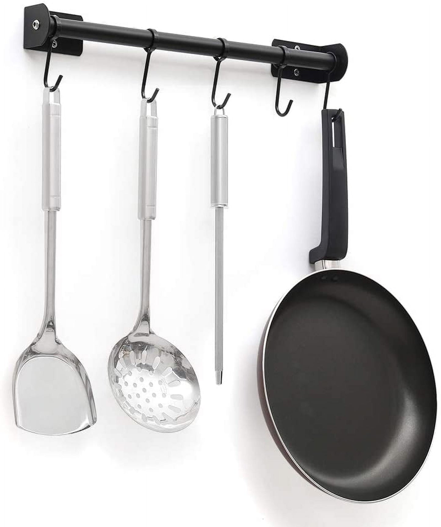 Oumilen Hanging Pot Bar Rack Wall Mounted Lid Holder Kitchen Utensils Hanger 5 S Hooks