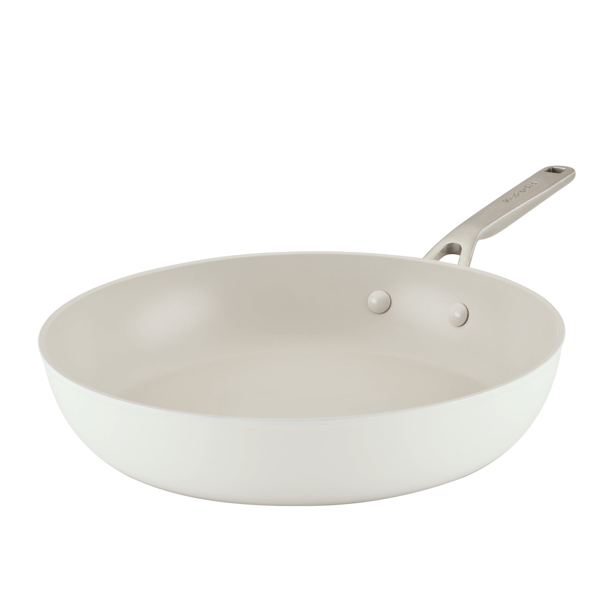 KitchenAid Hard Anodized 12.25 Inch Ceramic Nonstick Frying Pan, Oven Safe to 500Â°F, Porcelain White