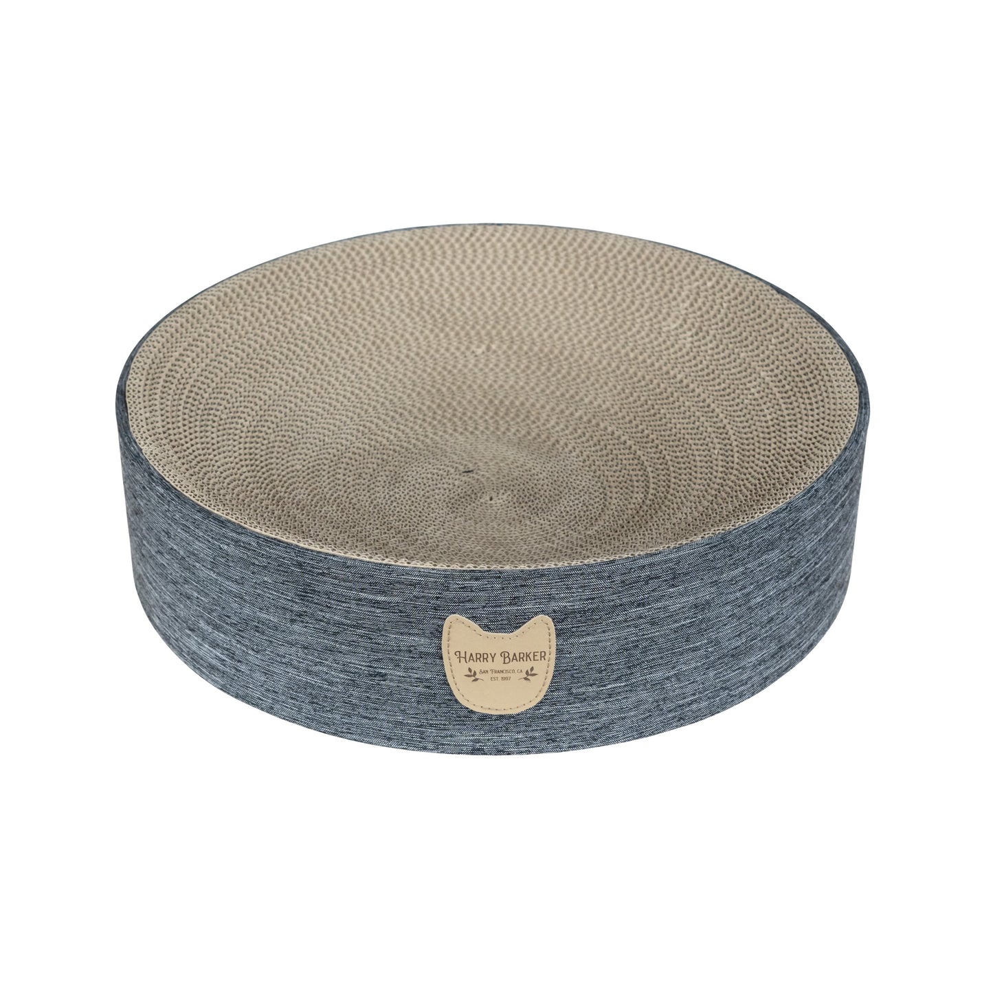 Harry Barker Durable Corrugated Cardboard Cat Scratcher Bed Refillable, Blue. O/S