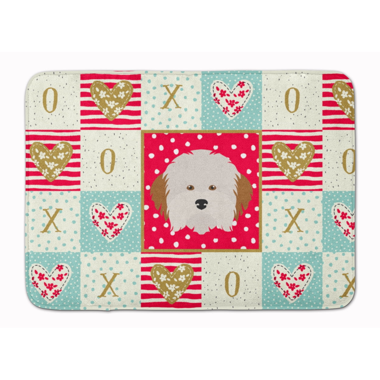 Havanese Dog Love Machine Washable Memory Foam Mat Red