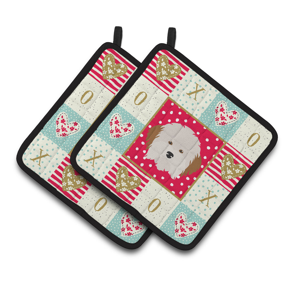 Havanese Dog Love Pair of Pot Holders