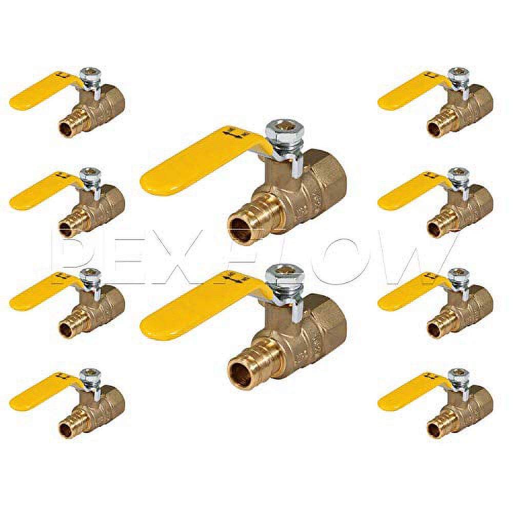 Heavy Duty Brass Full Port PEX Ball Valve with 3/4 in. FIP x 3/4 in. PEX Connections (10 Pack)