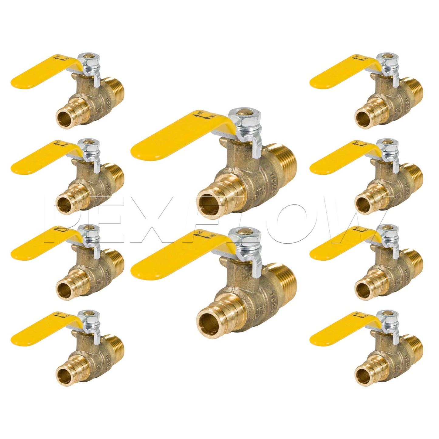 Heavy Duty Brass Full Port PEX Ball Valve with 3/4 in. MIP x 3/4 in. PEX Connections (10 Pack)
