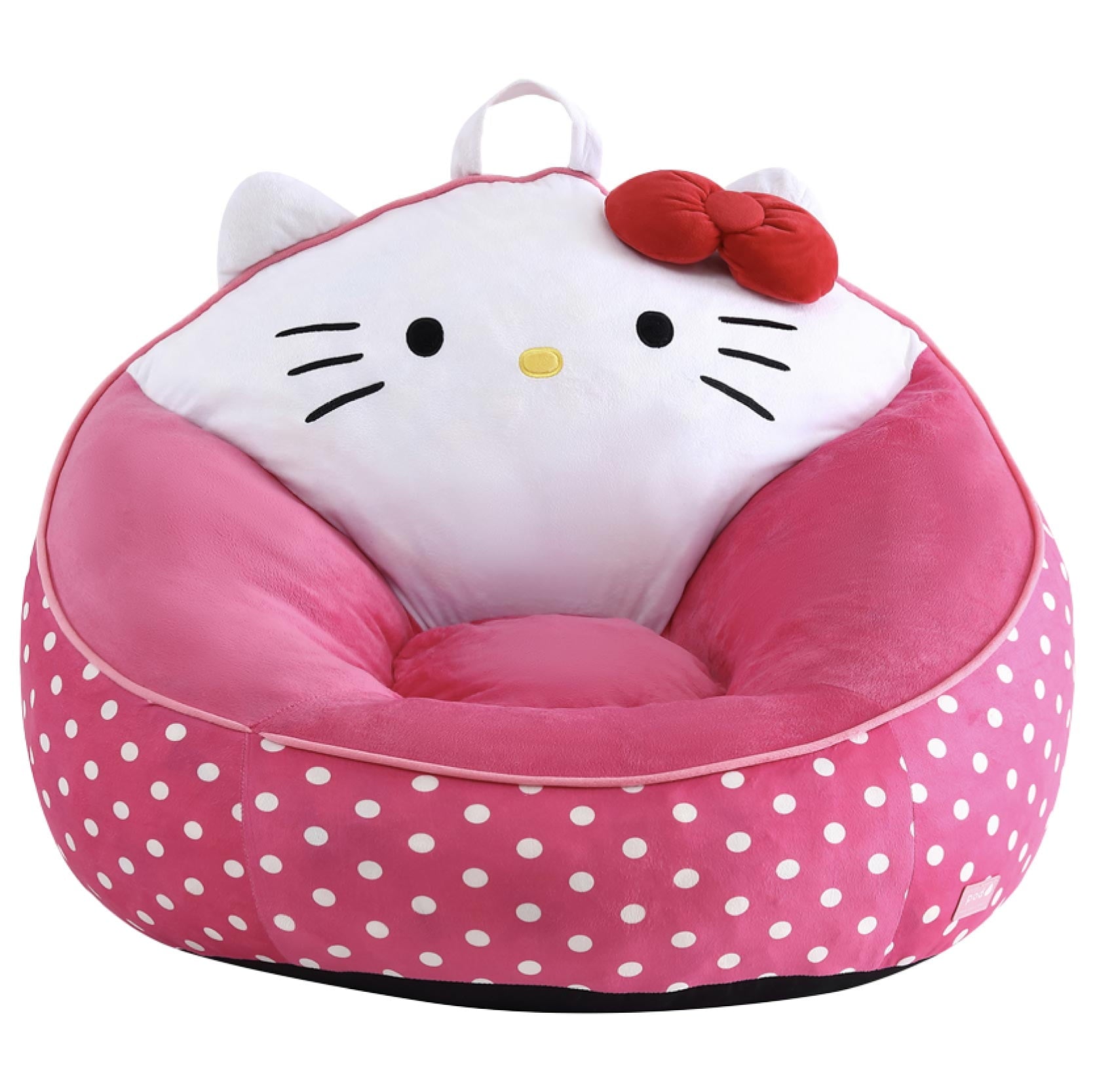 Hello Kitty Silla Puff Rosa para NiÃ±os de Espuma Comprimida, 27" x 24"