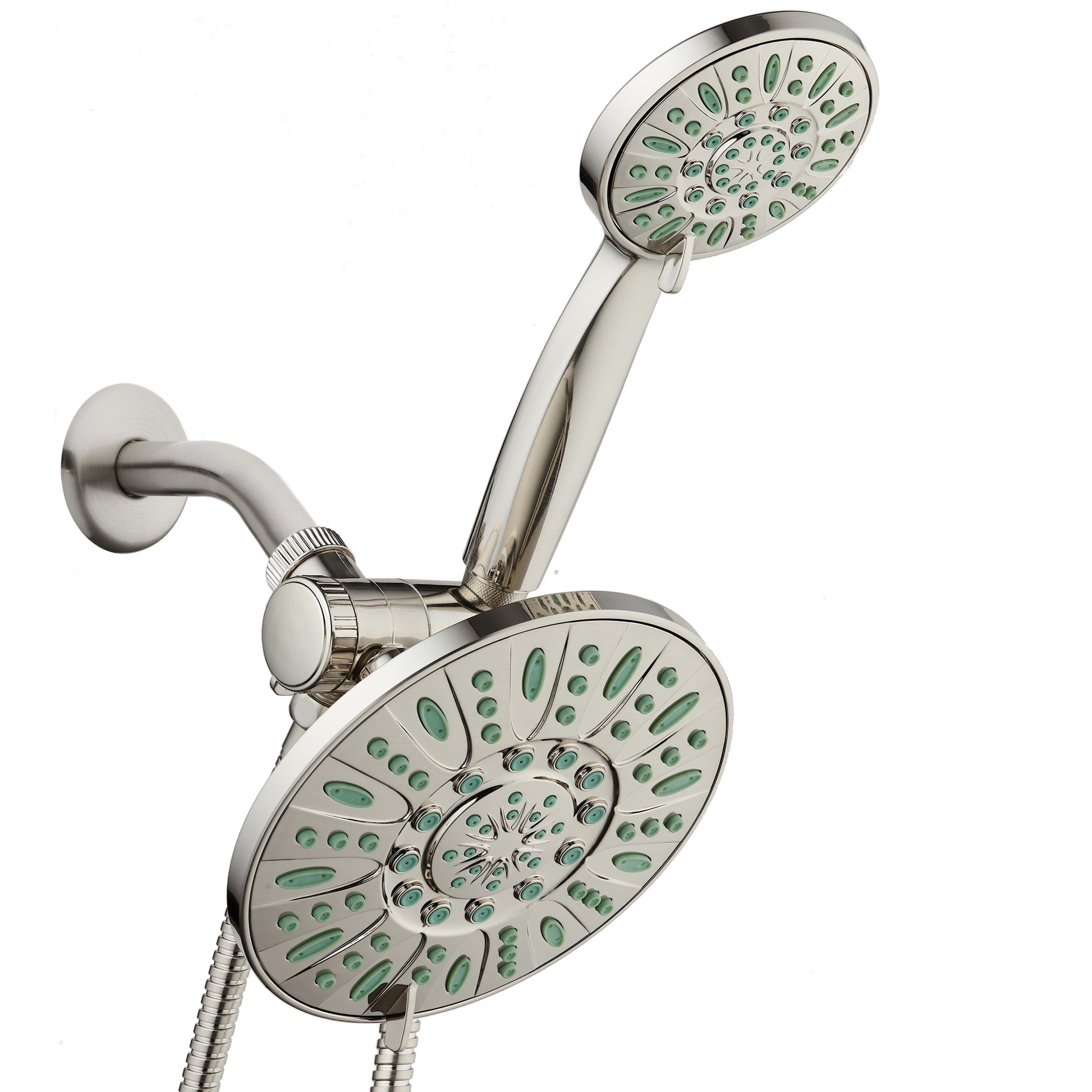 High-Pressure Luxury 48-Mode 7" Shower Head & Handheld 3-Way Combo,  Satin Nickel Finish