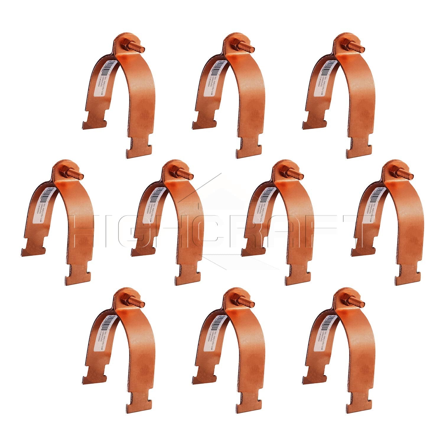 Highcraft 2 in. Copper Epoxy Coated Steel Strut Clamp (10-Pack)