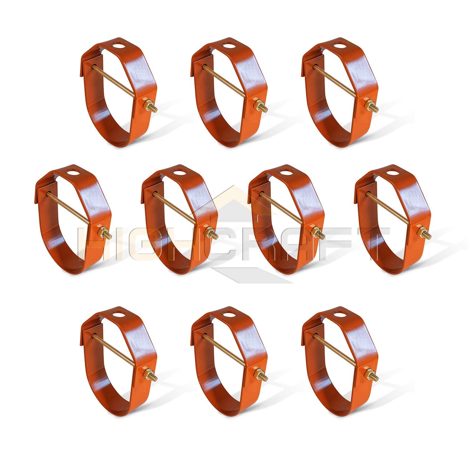 Highcraft 2 in. Swivel Loop Hanger for Vertical Pipe Support in Copper Epoxy Coated Steel (10-Pack)