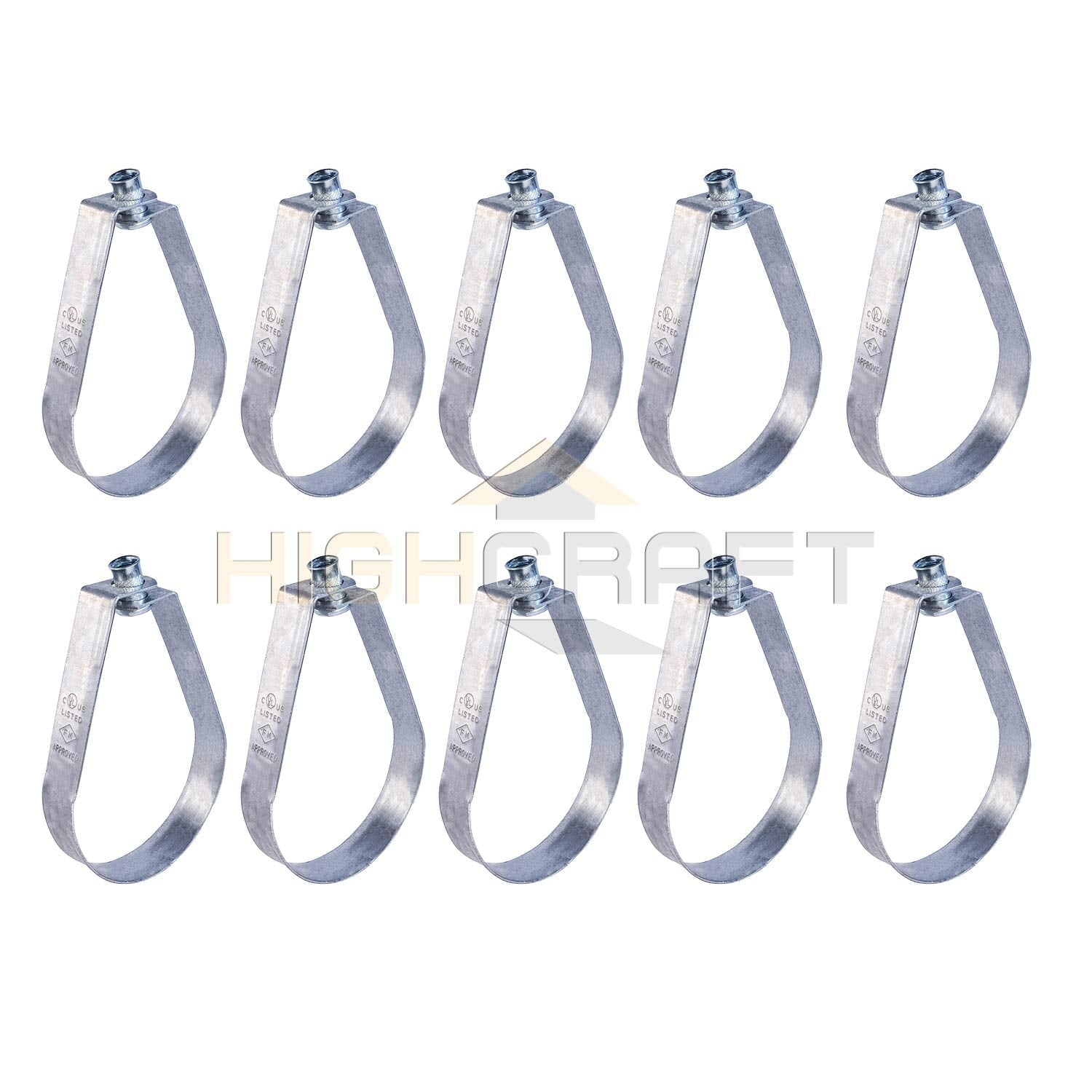 Highcraft 2 in. Swivel Loop Hanger for Vertical Pipe Support in Galvanized Steel (10-Pack)