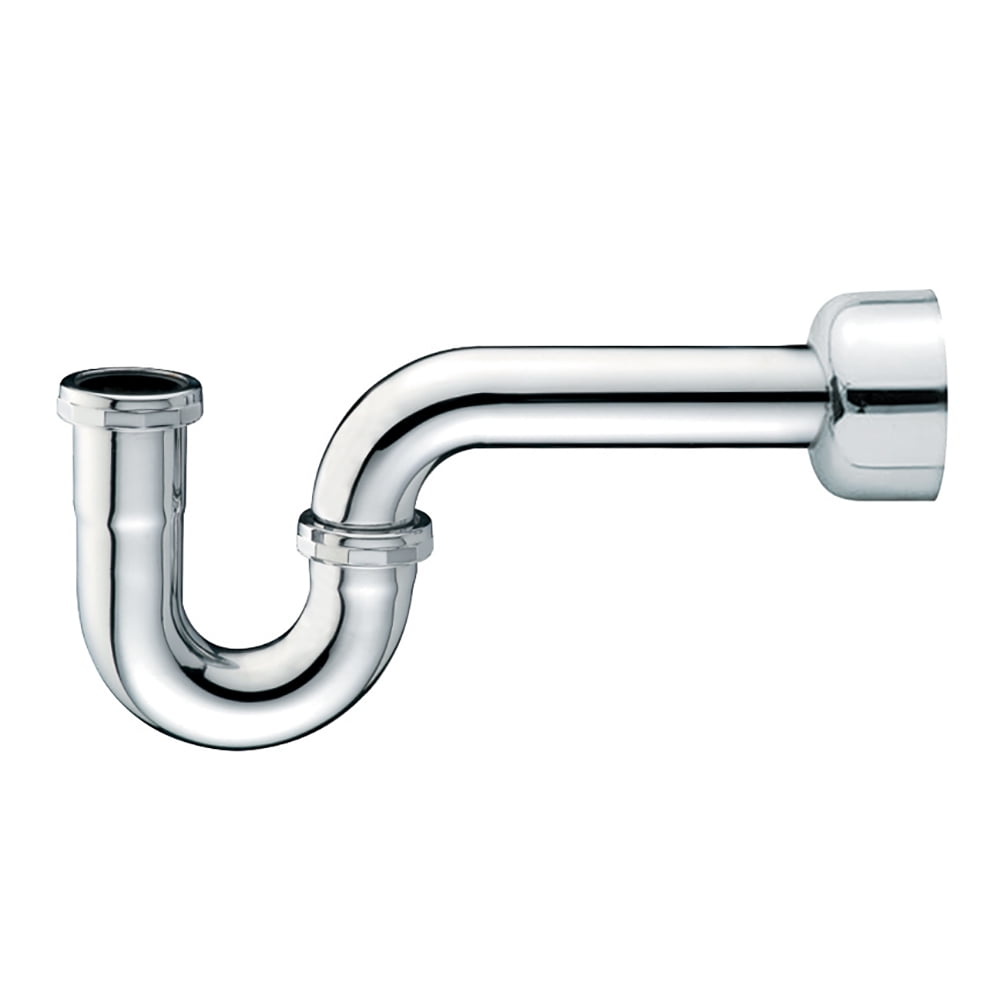 Highcraft 2712-S1 P-Trap with Box Escutcheon for Tubular Drain Applications, 1-1/2 in., 17GA Brass, Chrome Plated