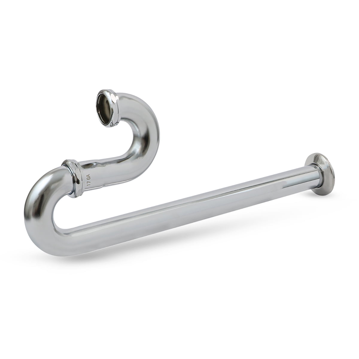 Highcraft 29151 S-Trap with Flange, for Tubular Drain Applications, 1-1/4 in., 17GA Brass, Chrome Plated