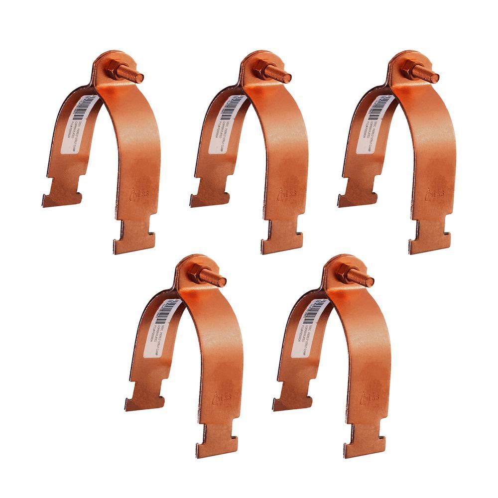 Highcraft 3 in. Copper Epoxy Coated Steel Strut Clamp (5-Pack)