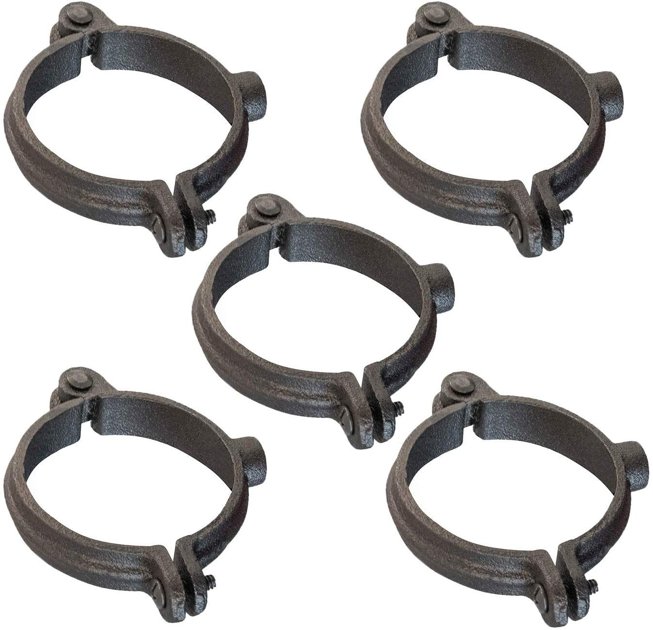 Highcraft Hinged Split Ring Pipe Hanger, 3/8 in. Malleable Iron Extension Hanger with 3/8 in. Threaded Rod Fitting for Suspending Tubing (10 Pack)