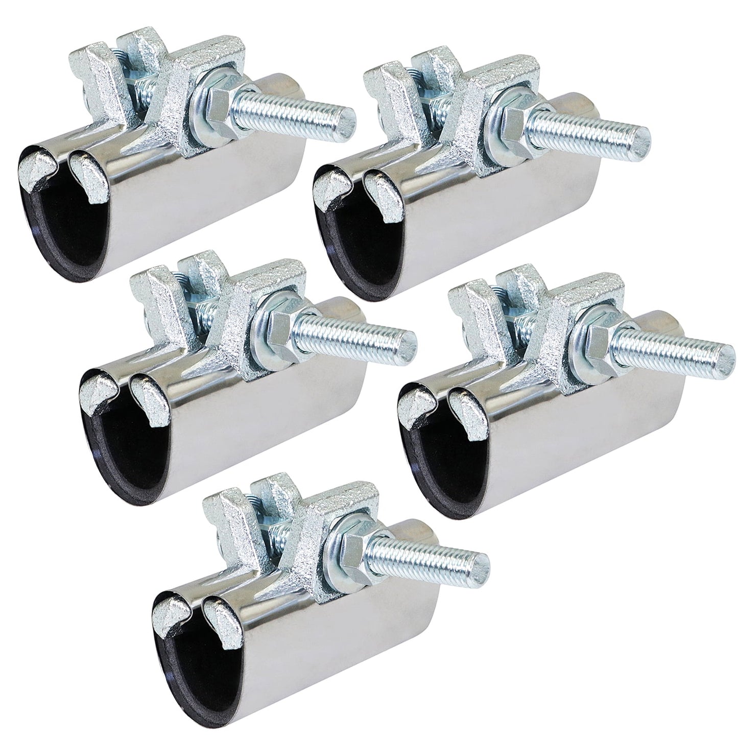 Highcraft Pipe Repair Clamp 1" One Bolt, 3" Long Stainless Steel (5 Pack)