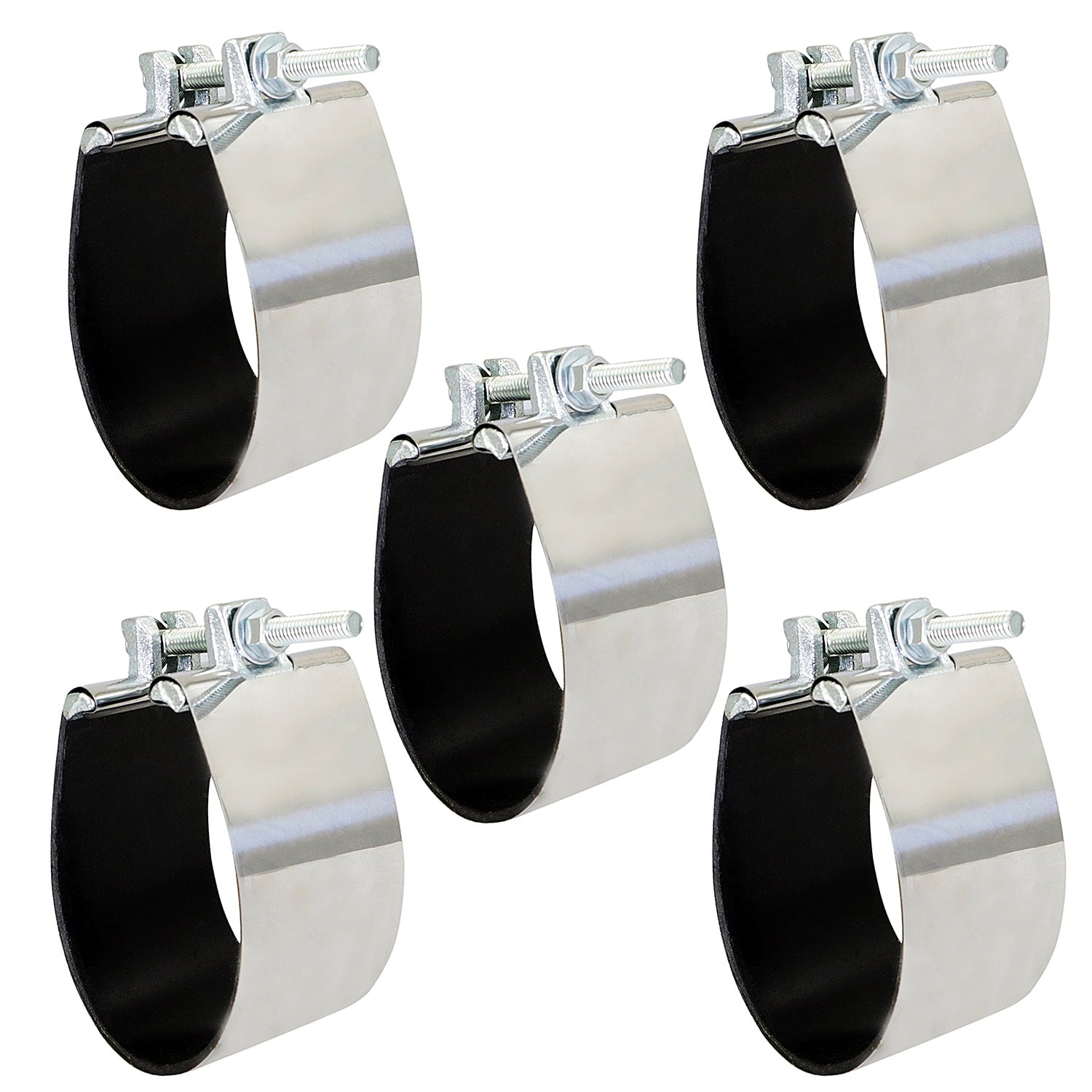 Highcraft Pipe Repair Clamp 4" One Bolt, 3" Long Stainless Steel (5 Pack)