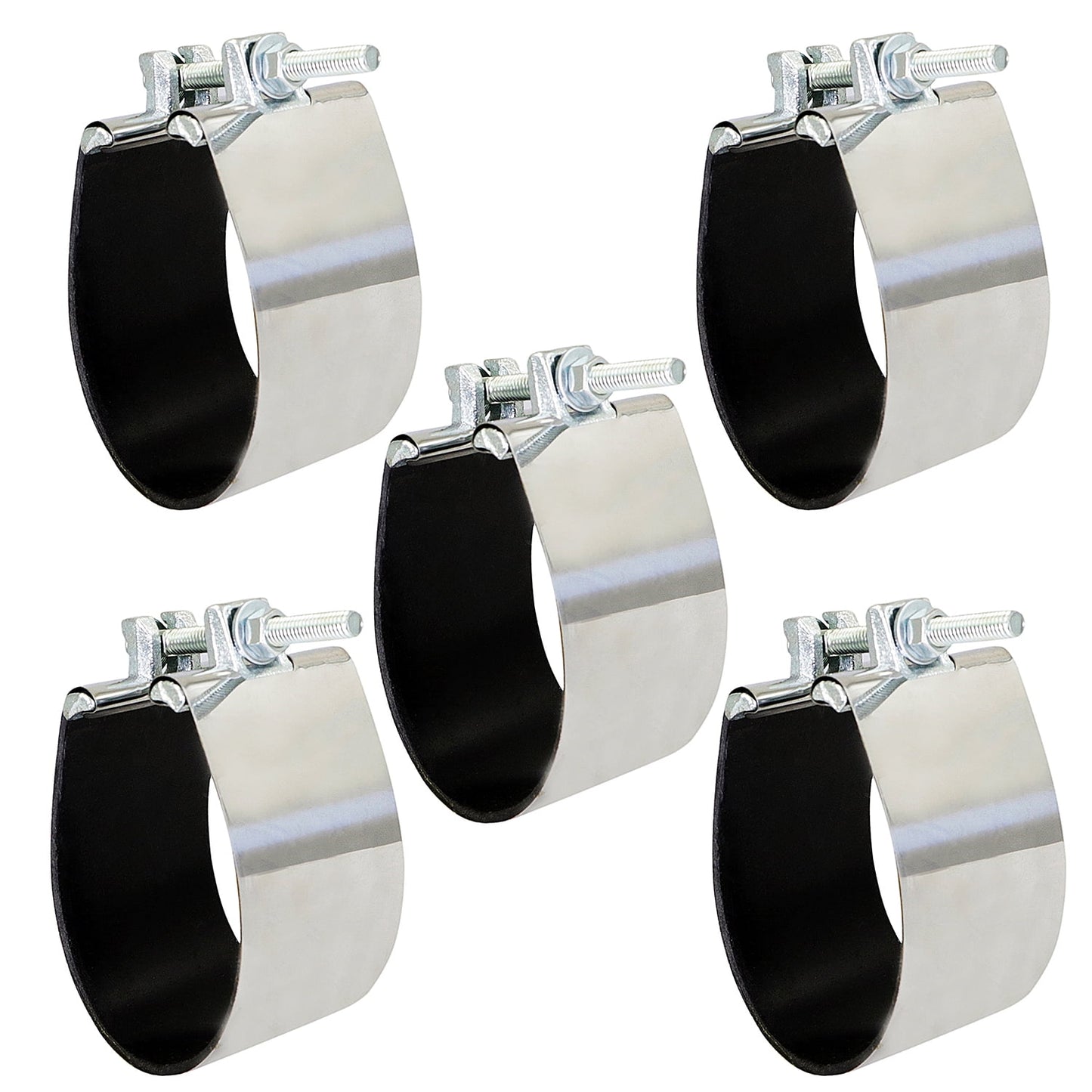 Highcraft Pipe Repair Clamp 2-1/2" One Bolt, 3" Long Stainless Steel (5 Pack)