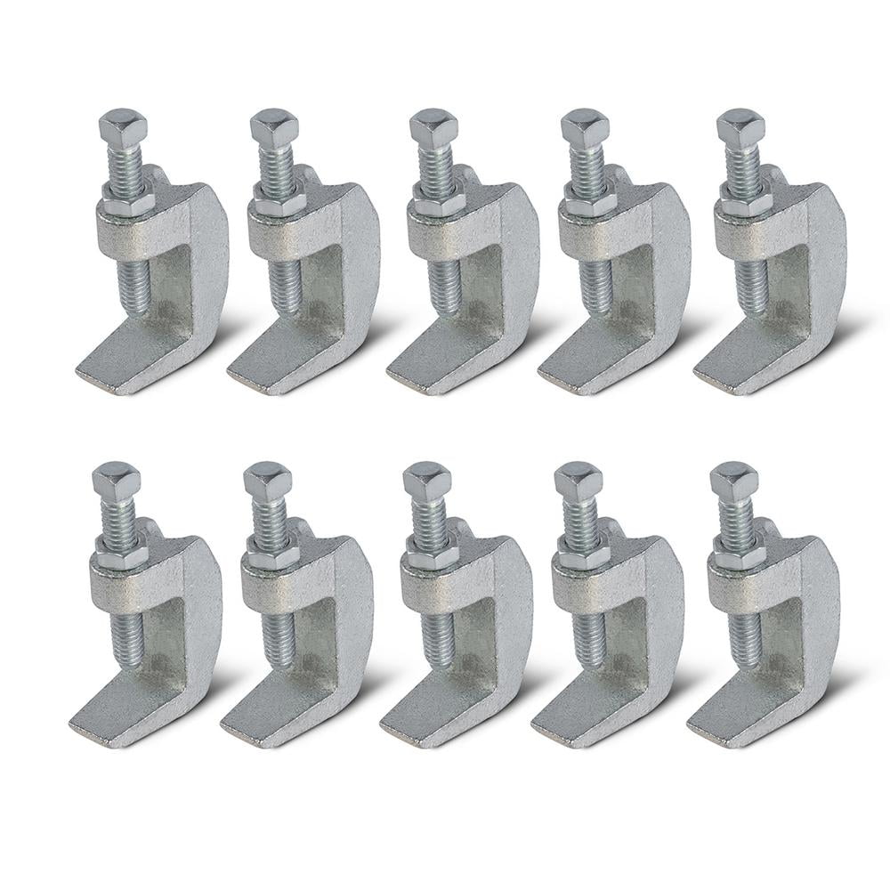 Highcraft Wide Mouth Beam Clamp for 3/8 in. Threaded Rod in Electro Galvanized Steel (10-Pack)