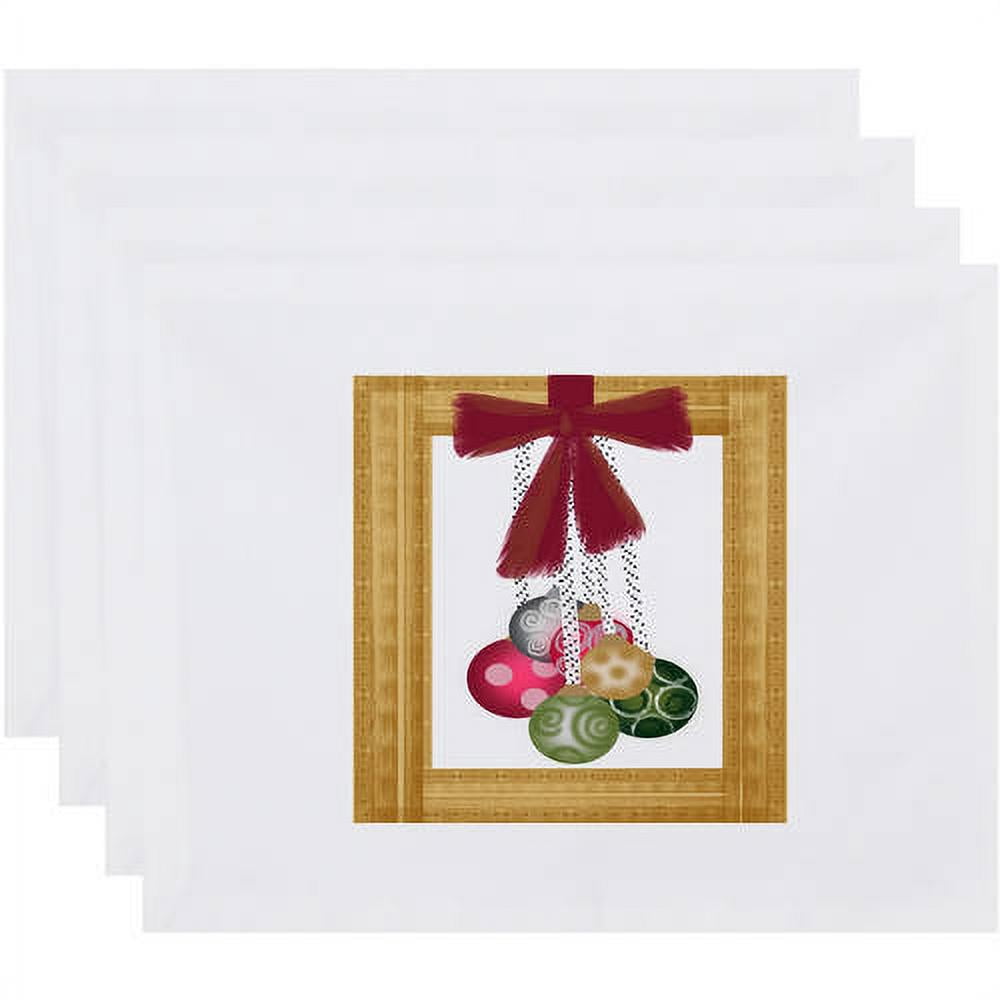 Holiday Essence Frame It Up Geometric Print Placemats, Set of 4