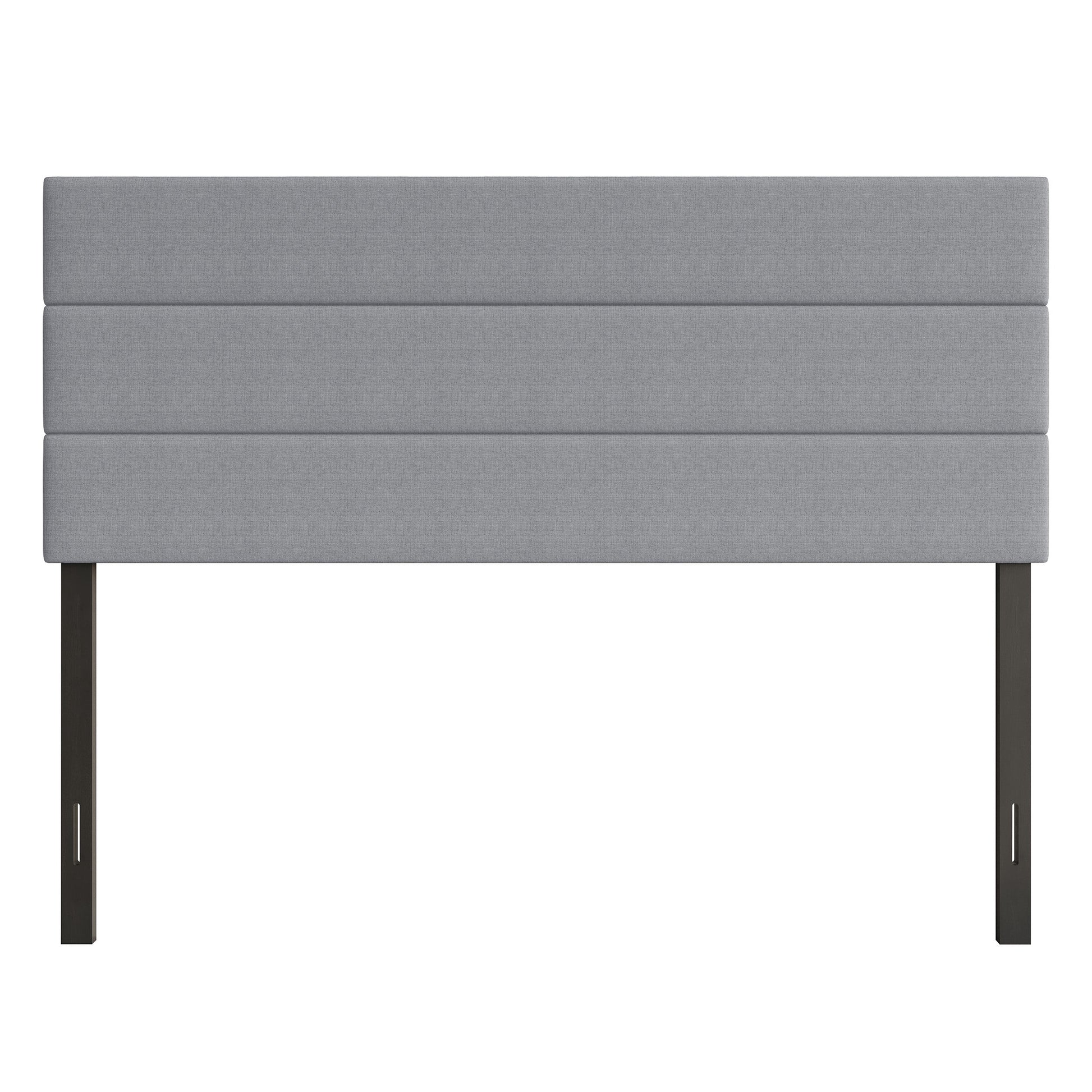 Home Design Etta Queen Upholstered Headboard with Channel Tufting and Foam Padding, Gray, Easy assembly