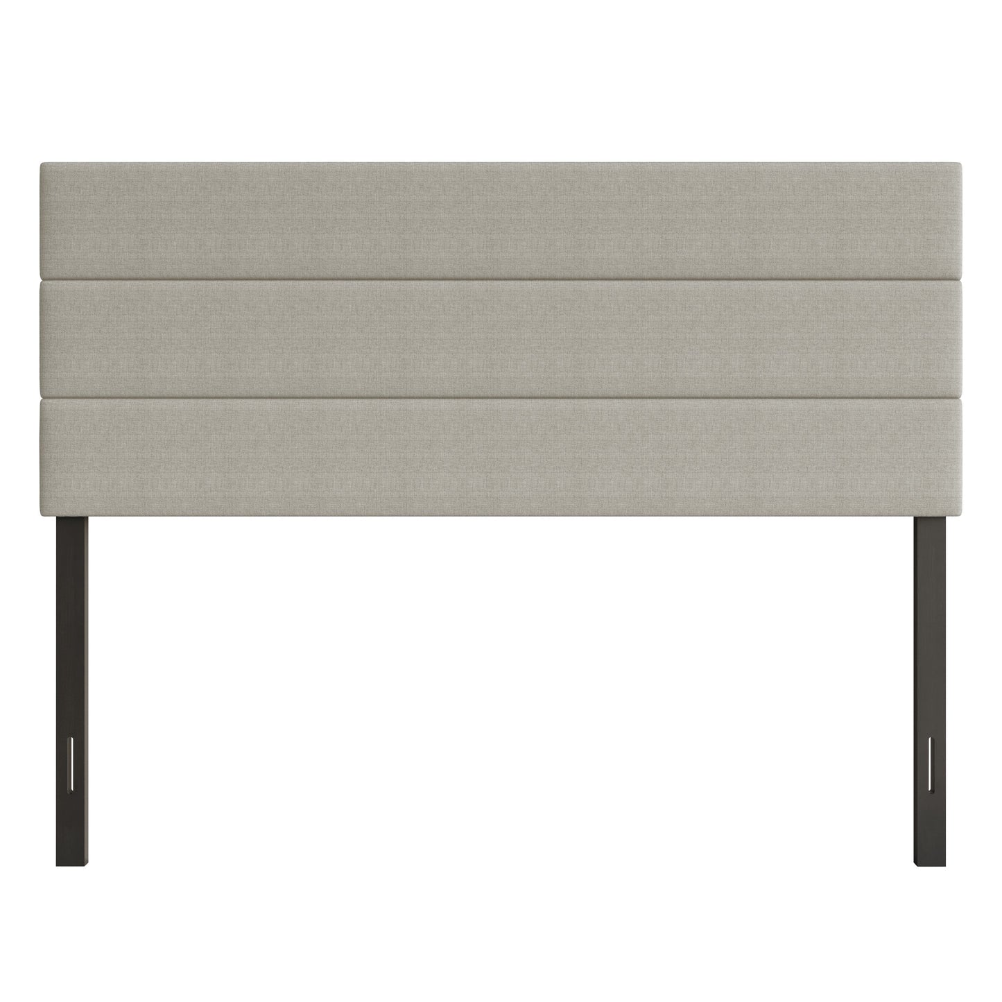 Home Design Etta Queen Upholstered Headboard with Channel Tufting and Foam Padding, Warm Gray, Easy assembly