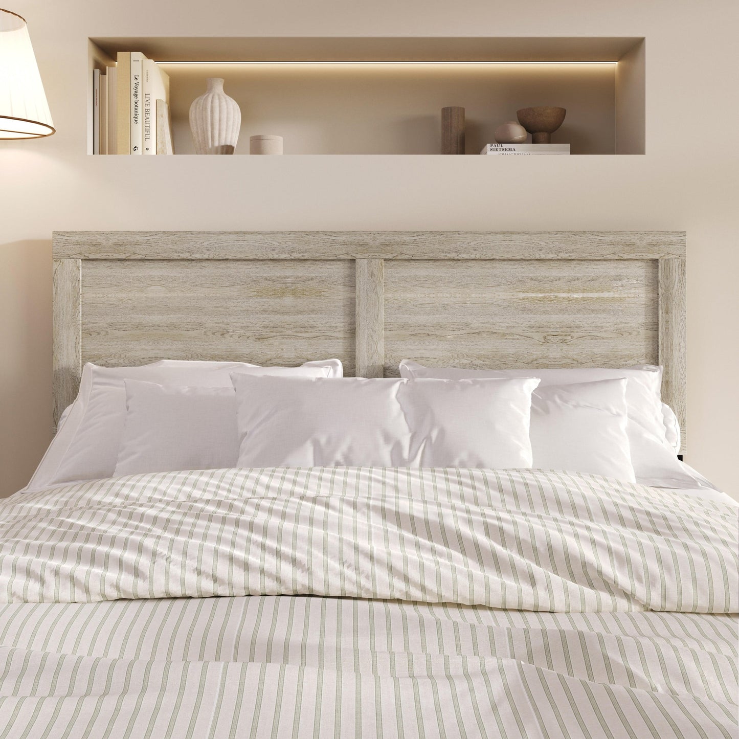 Home Design Yakima Full Headboard with Farmhouse Design, Antique Gray, Adjustable Height, Easy Assembly