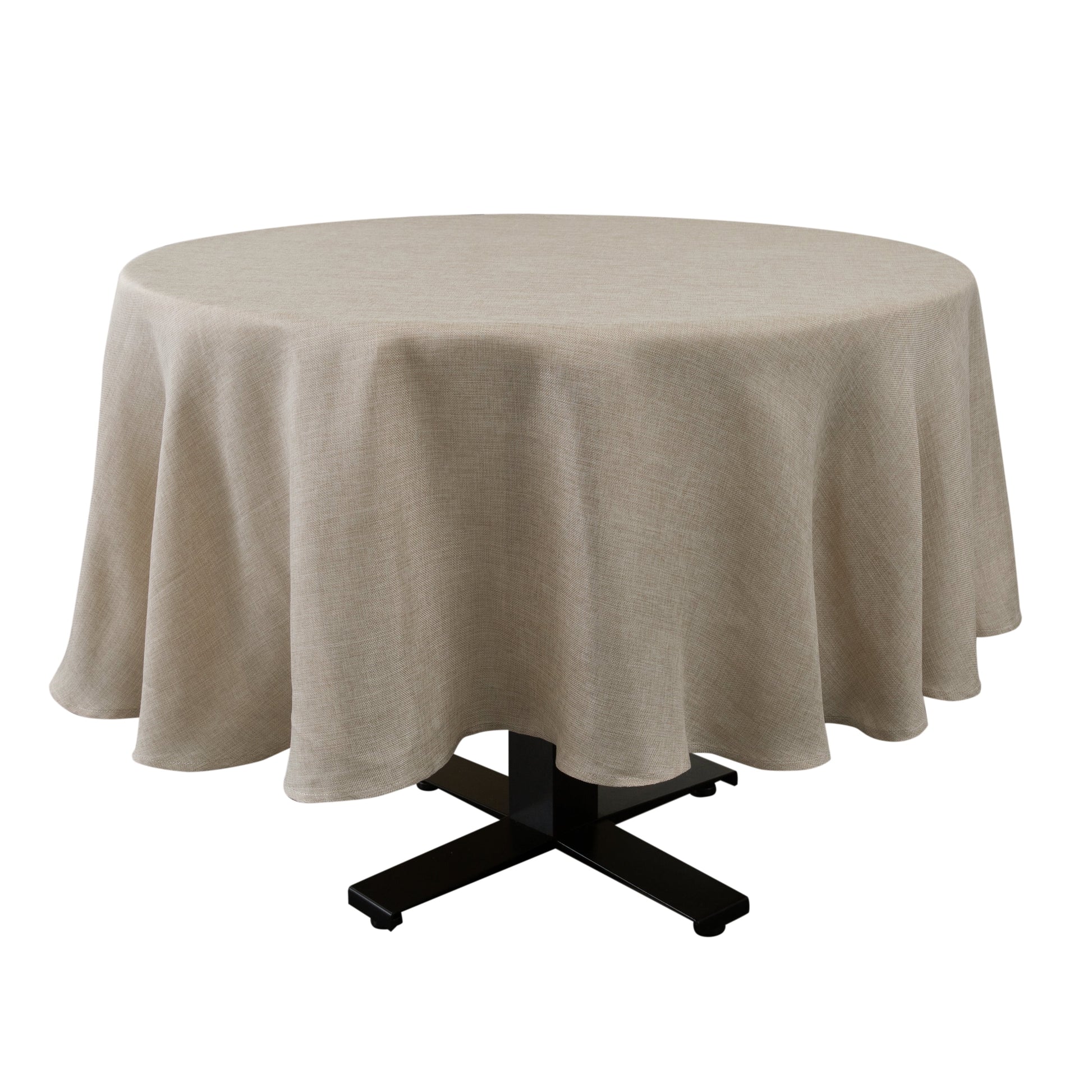 Home Details Chic & Rustic 70" Round Polyester Tablecloth in Linen