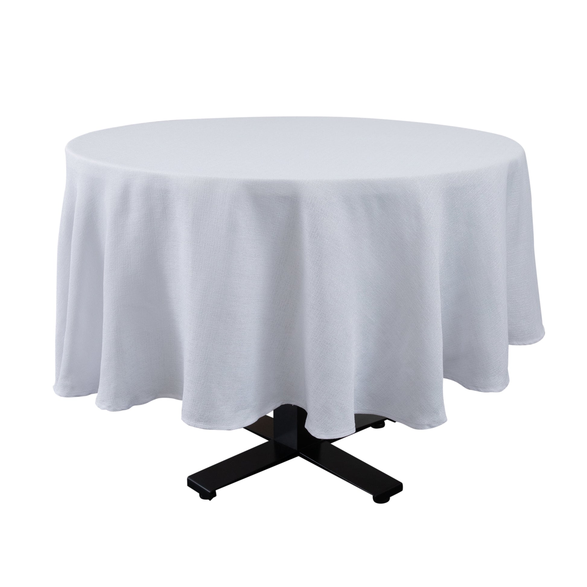 Home Details Chic & Rustic 70" Round Polyester Tablecloth in White