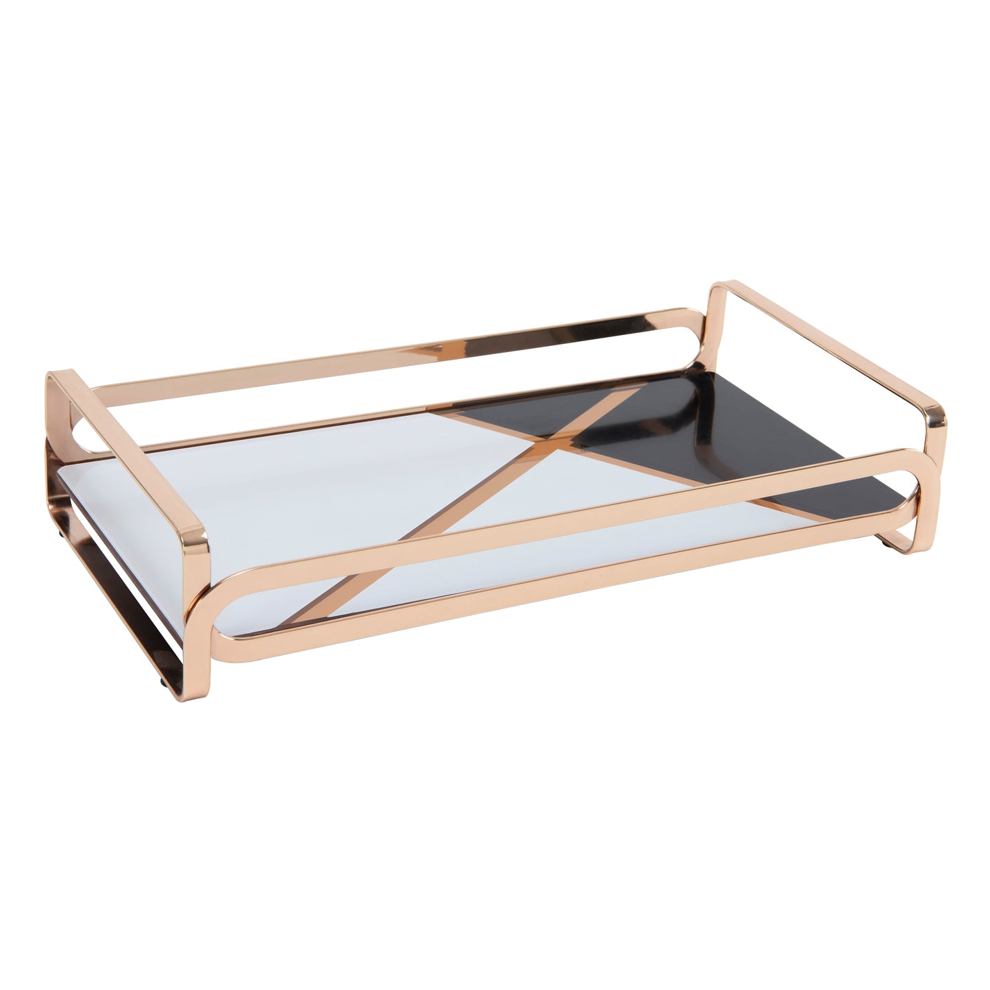 Home Details Color Block Vanity Tray in Matte Black