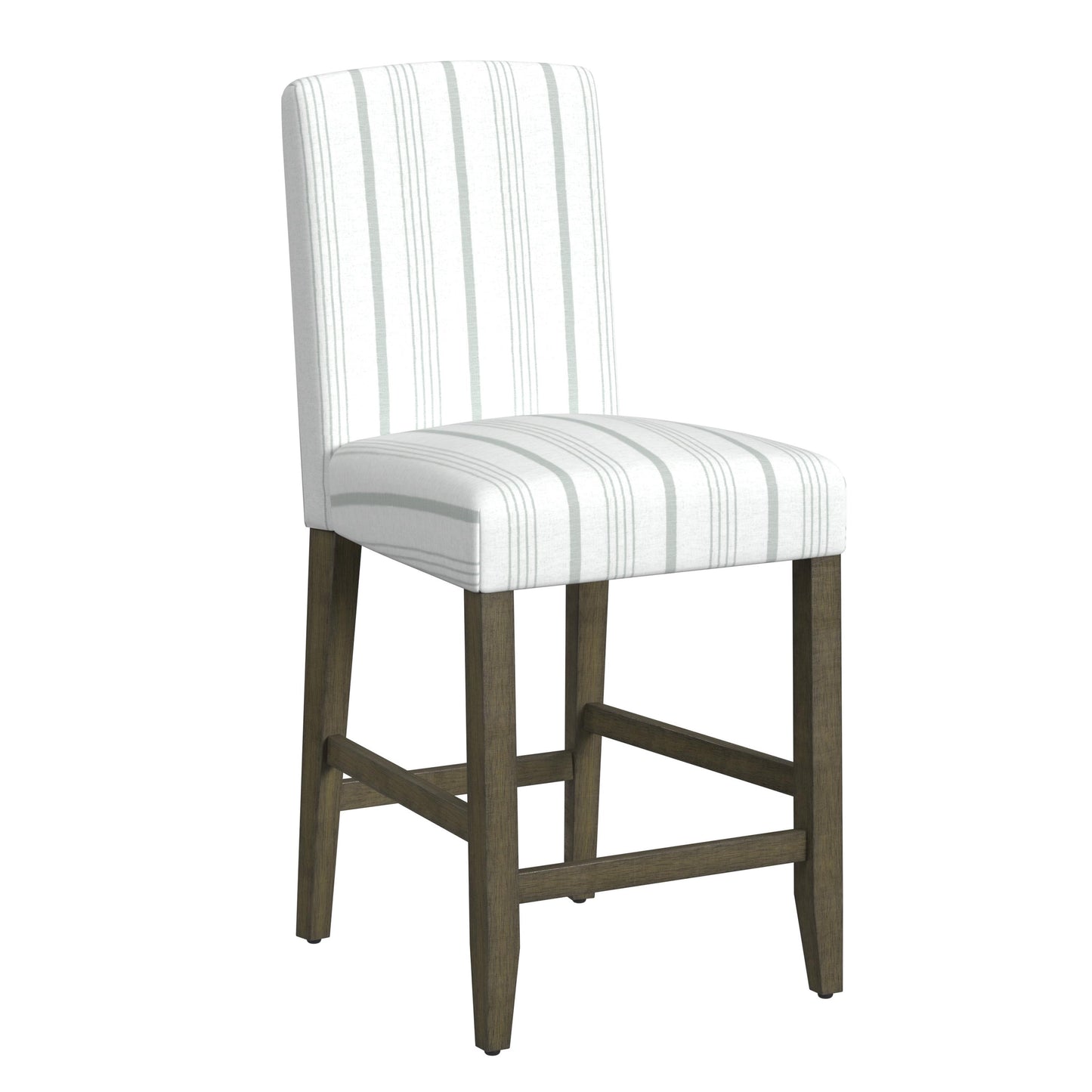 HomePop 24" Indoor Curved Back Upholstered Counter Stool, Dove Gray Stripe