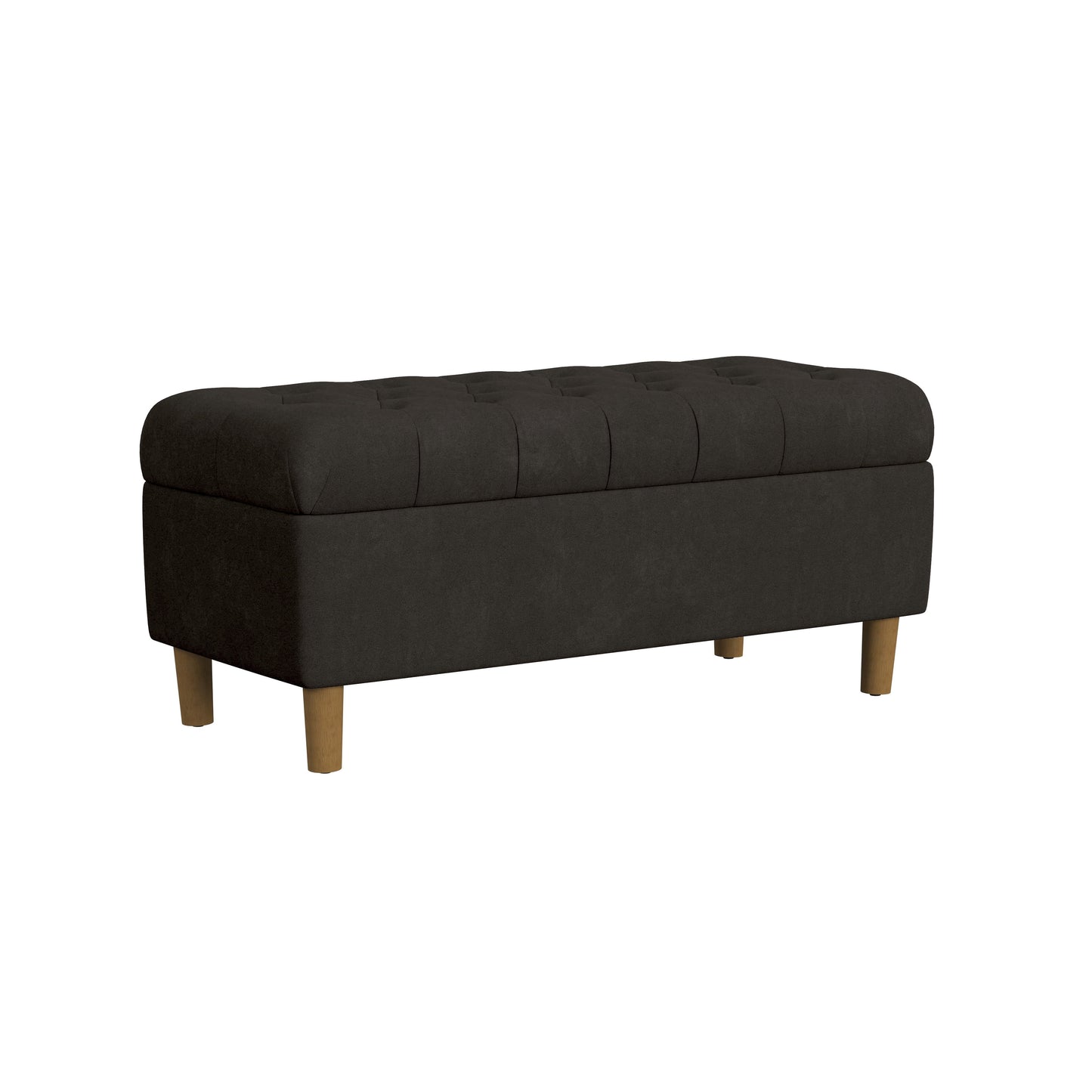 HomePop Button Tufted Storage Bench, 40"W x 18"D x 18"H, Fawn Velvet