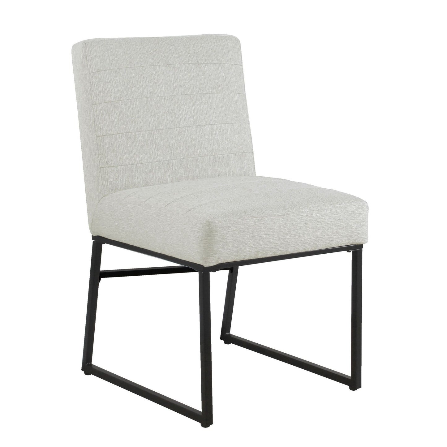 HomePop Channel Back Dining Chair with Metal Legs, Sustainable Gray