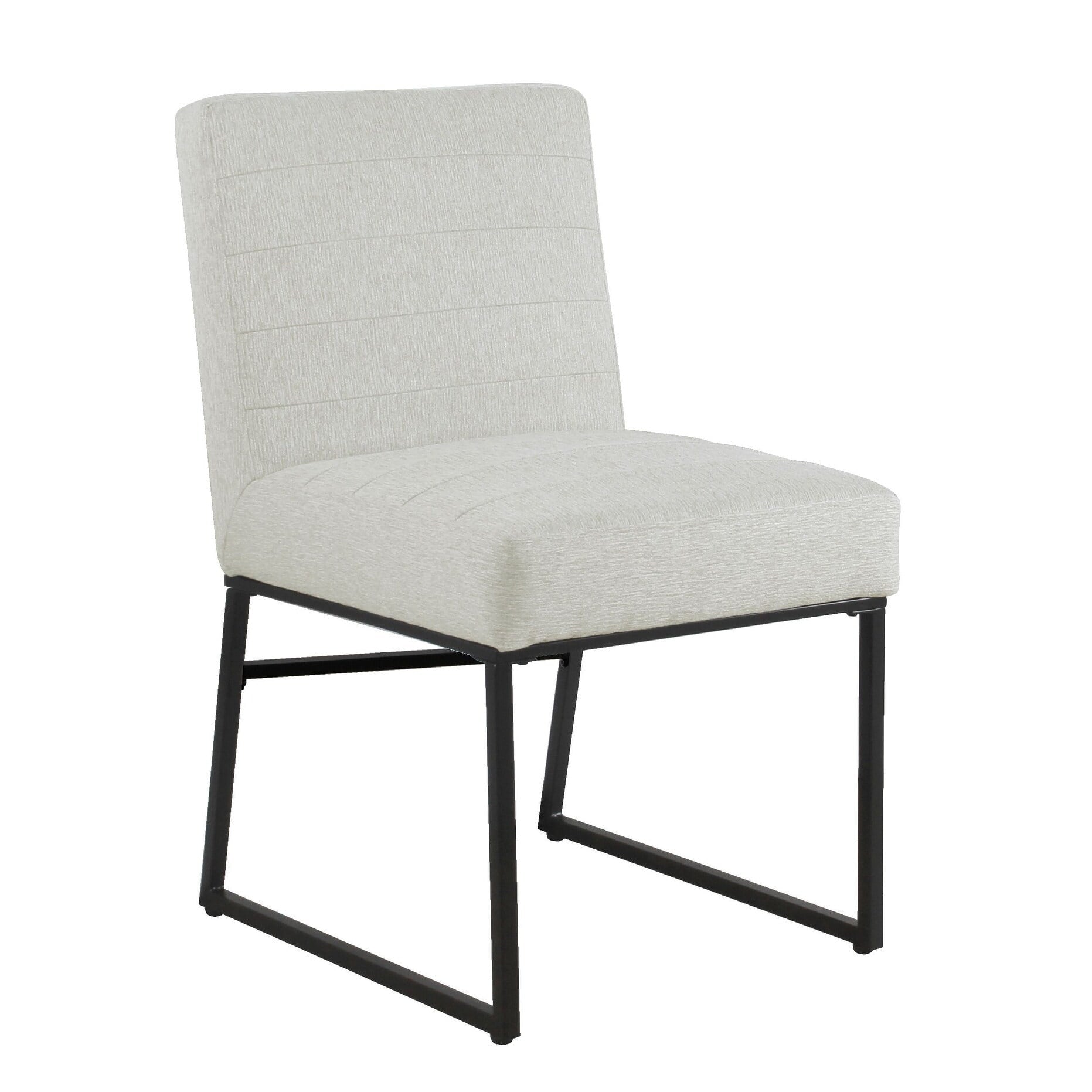 HomePop Channel Back Dining Chair with Metal Legs, Carmel Faux Leather