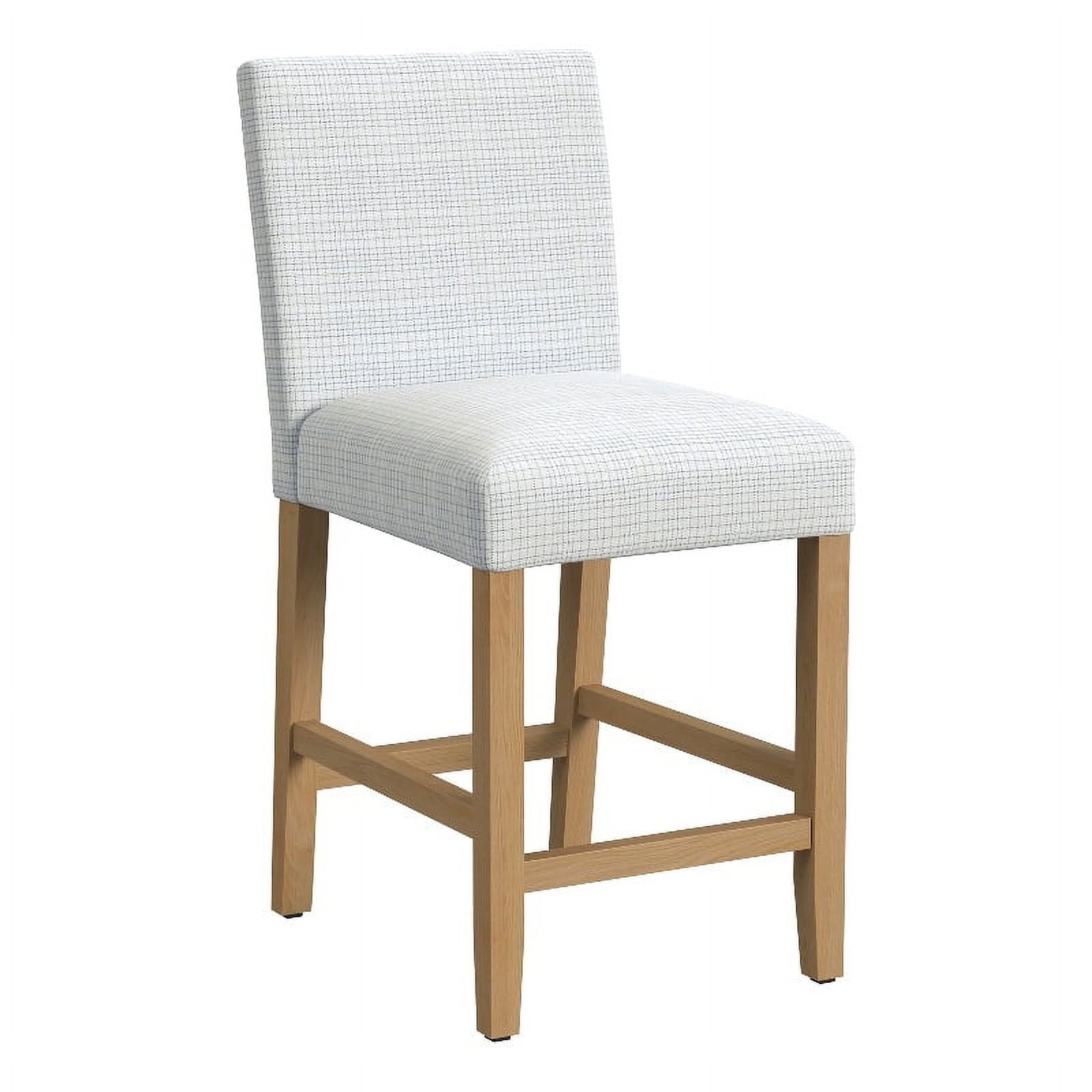 HomePop Classic 25" Indoor Upholstered Counter Stool, Cream Mini Grid Pattern