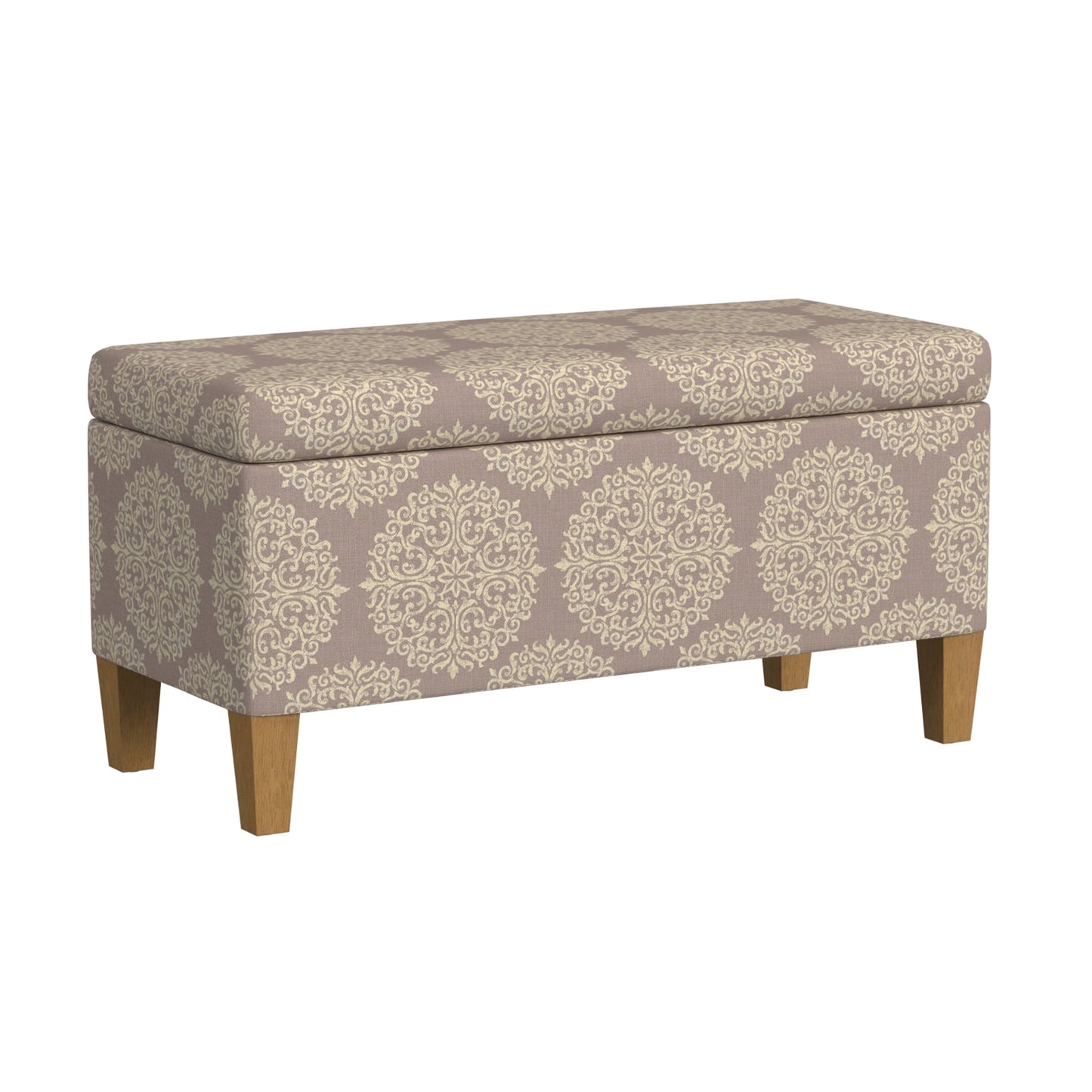HomePop Drake Large Storage Bench, 36"L x 16"D x 18"H, Navy Velvet