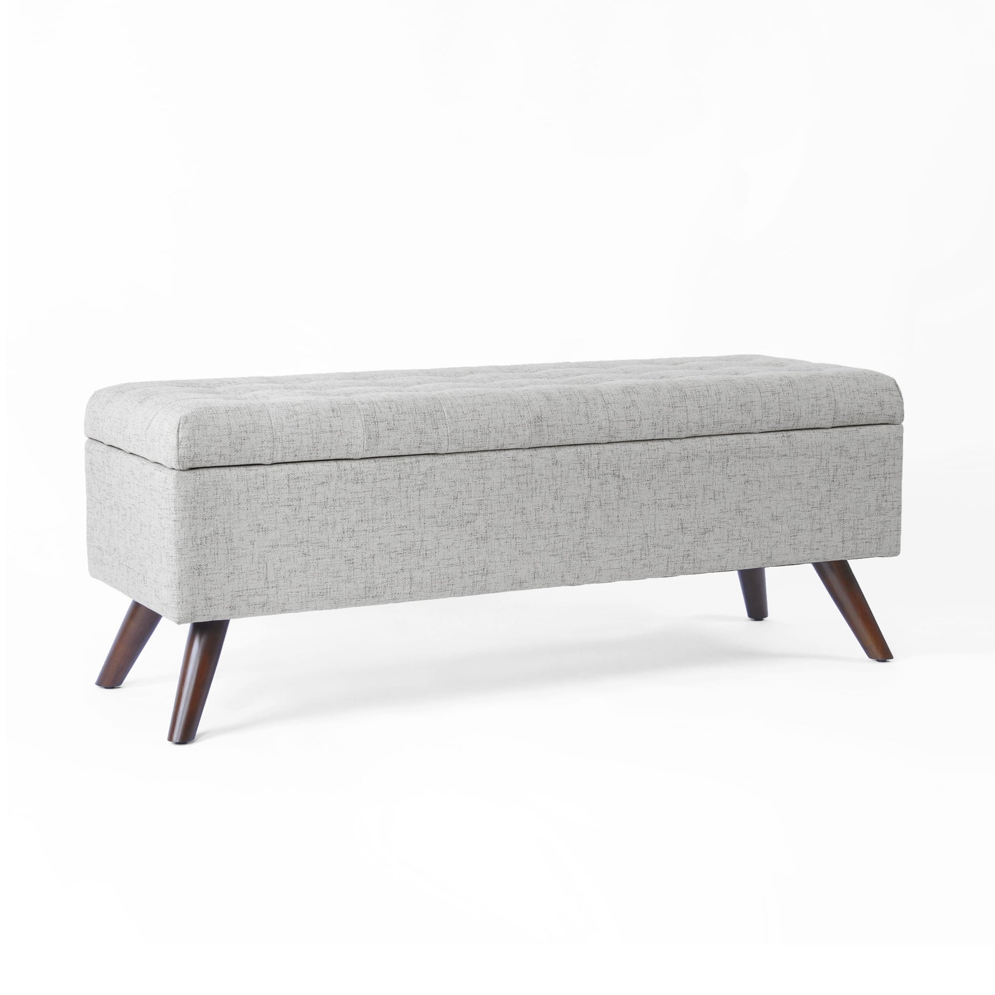 HomePop Modern Tufted Storage Bench, 48"W x 16.25"D x 18.5"H, French Blue