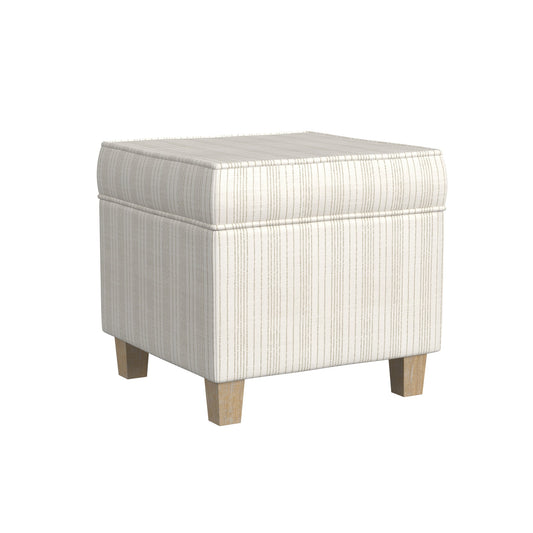 HomePop Square Storage Ottoman, Marigold Pinstripe