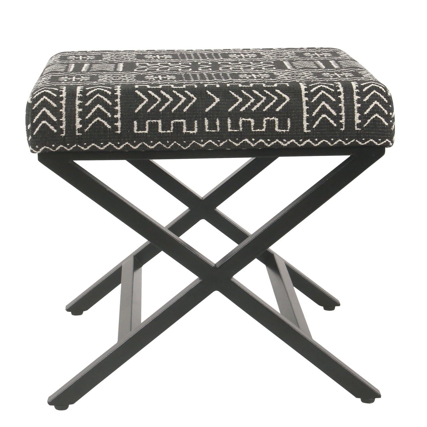 HomePop Upholstered Metal Ottoman