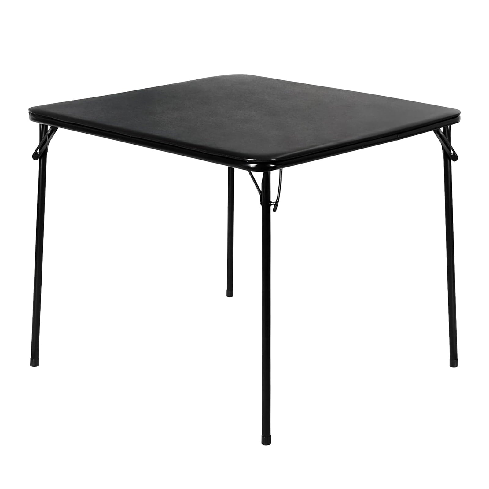 Homy Casa 34" Folding Card Table, Square Portable Game Night Dining Table for Camping, Black