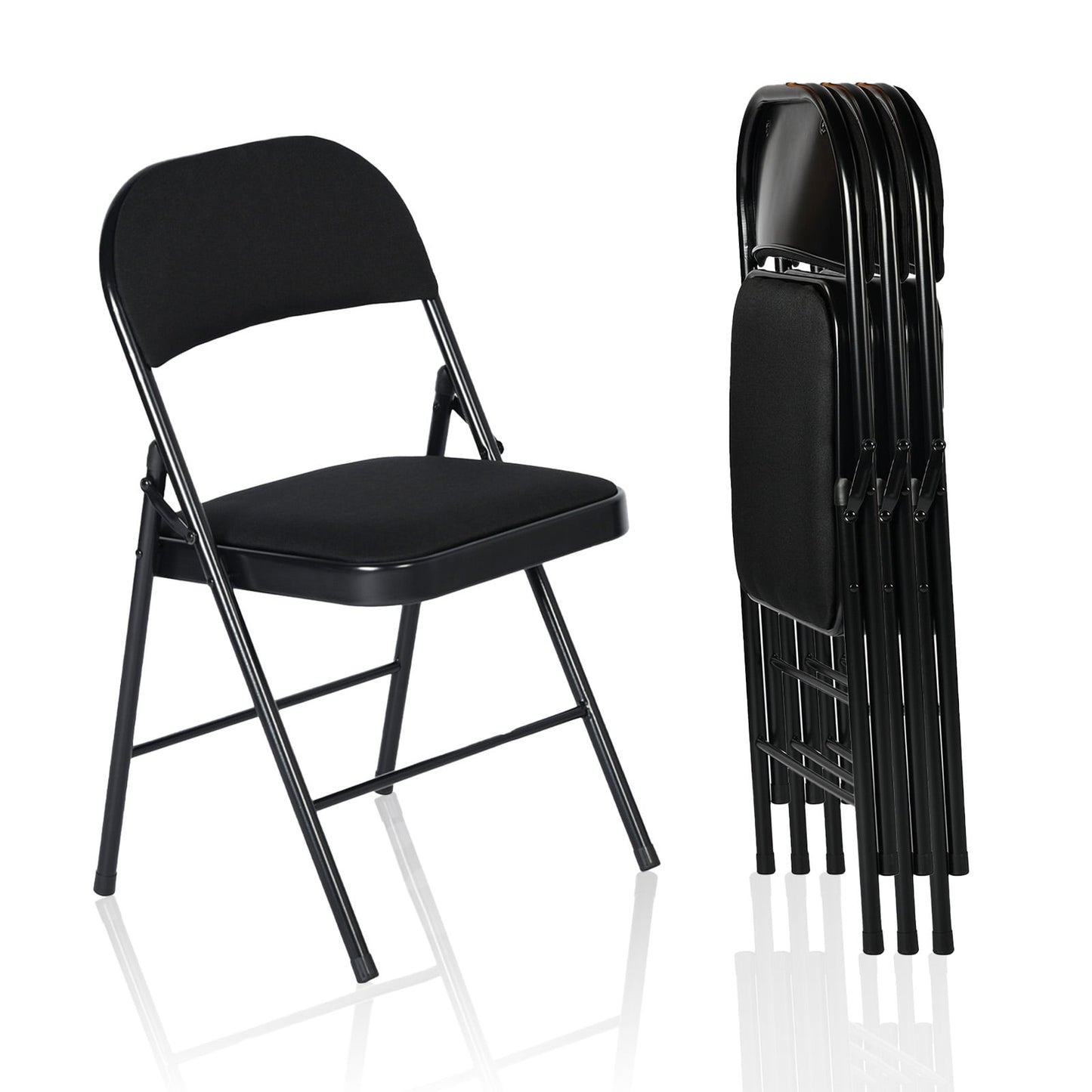Homy Casa 4 Pack Folding Chairs with Padded Cushion for Wedding Party, Indoor & Outdoor Use