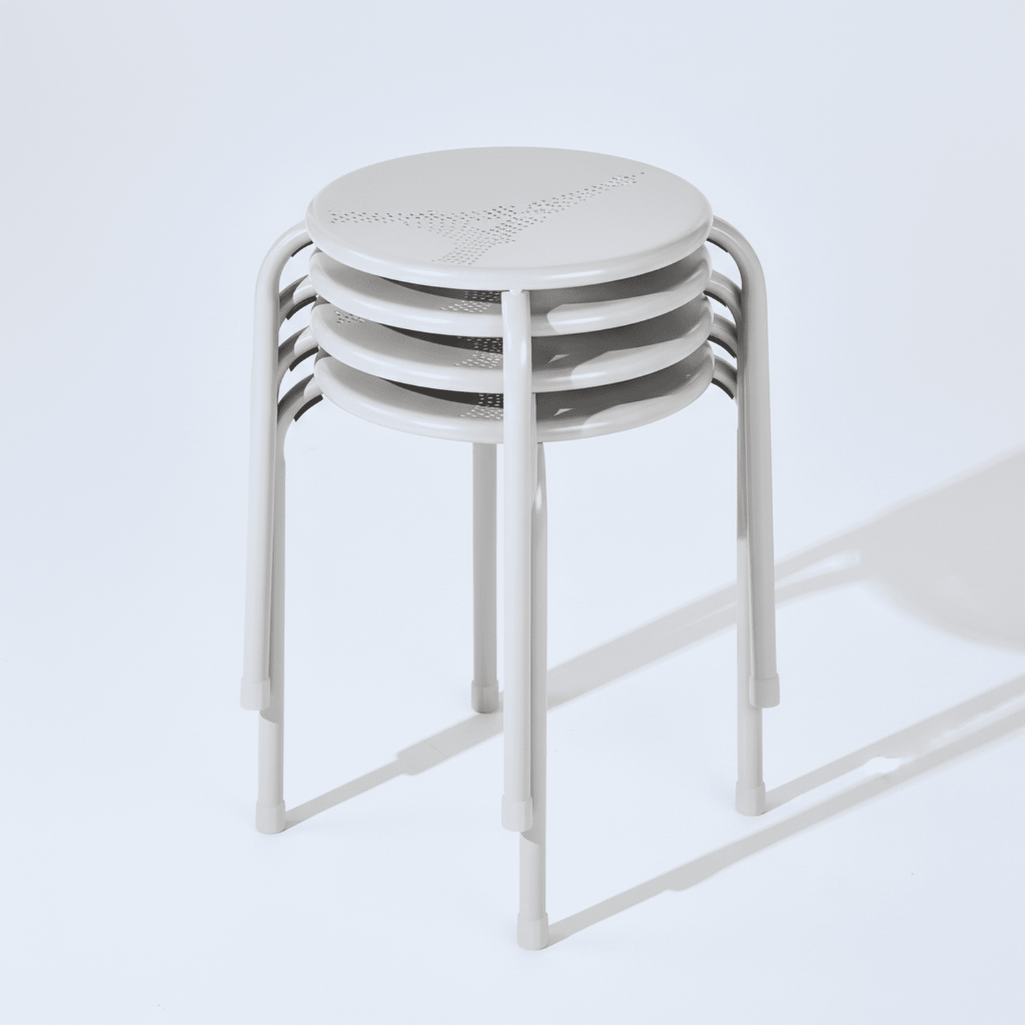 Homy Casa Folding Stackable Chair Set of 4, Metal Stools for Classroom, Kitchen Craft Room, Gray