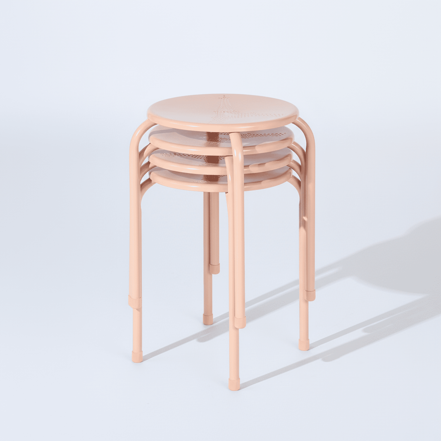 Homy Casa Folding Stackable Chair Set of 4, Metal Stools for Classroom, Kitchen Craft Room, Pink