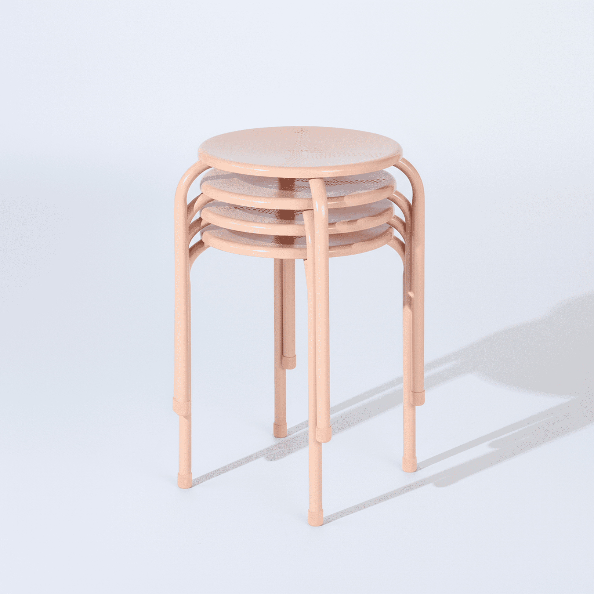 Homy Casa Folding Stackable Chair Set of 4, Metal Stools for Classroom, Kitchen Craft Room, Pink